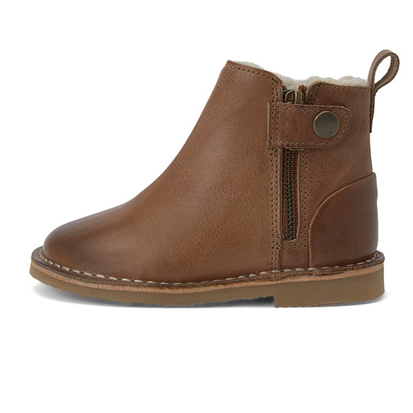Winston Wool-lined Ankle Boot Tan Burnished Leather