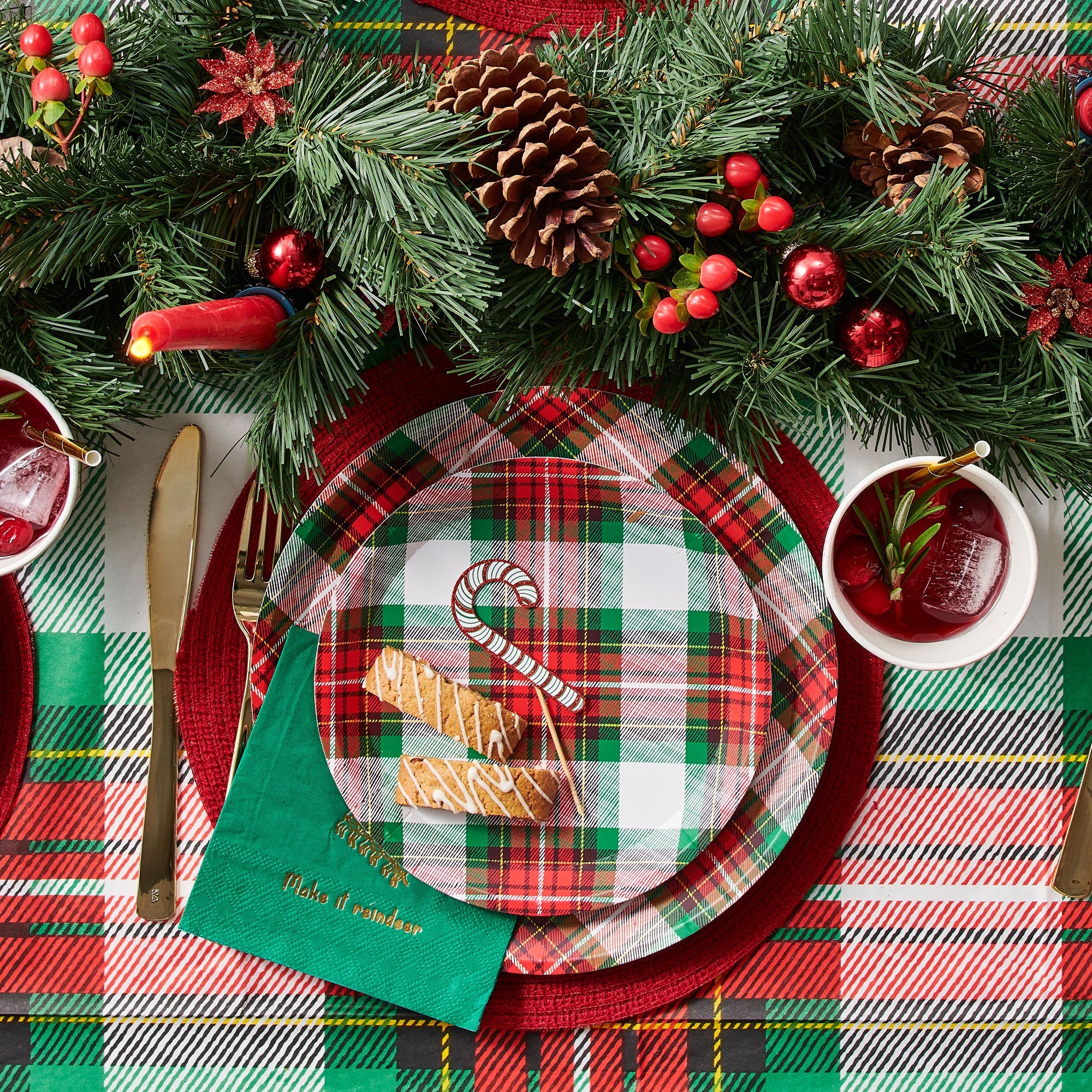 Winter Plaid Small Plates (10 Per Pack)