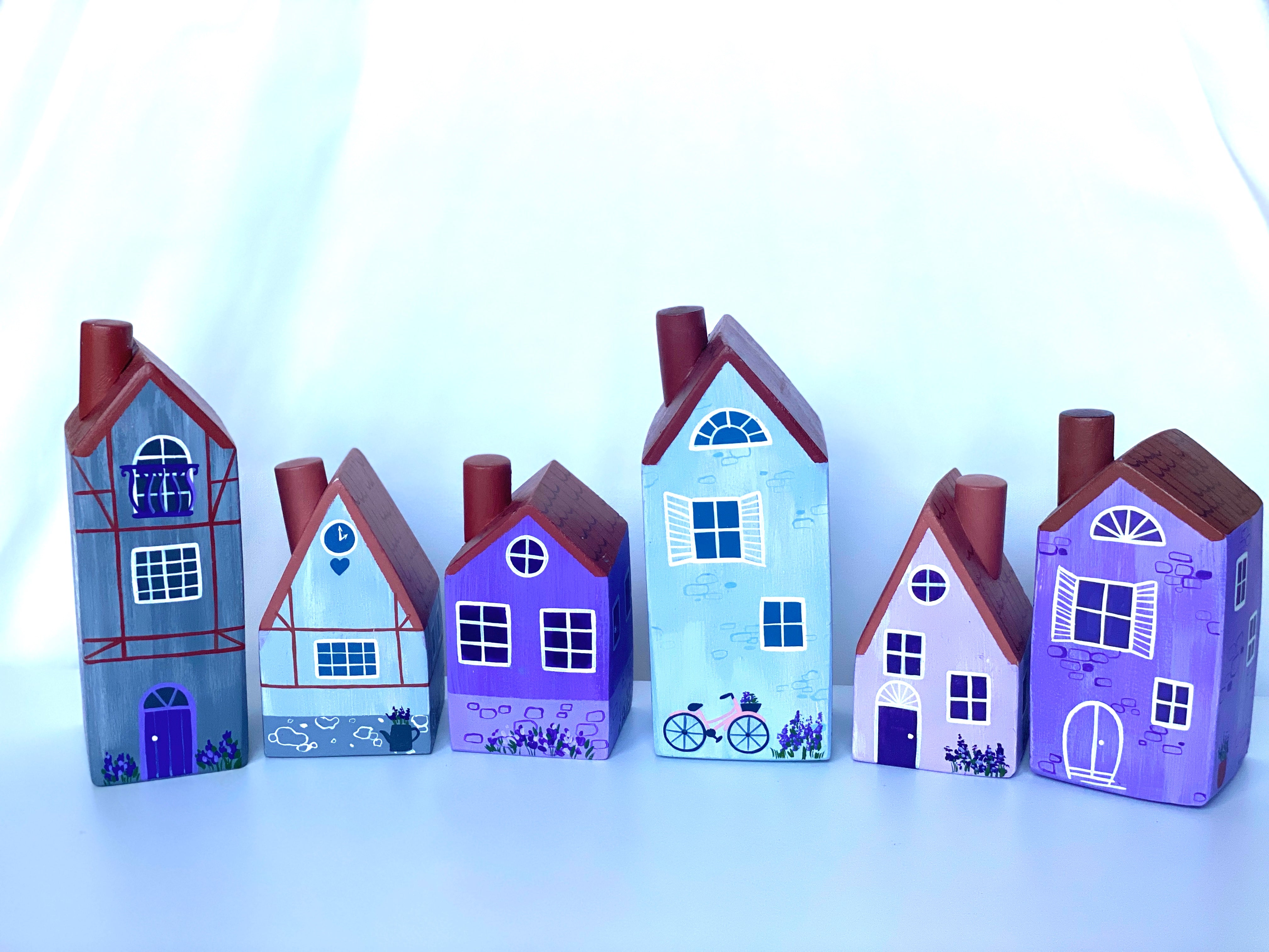 Wooden French Lavender Village Houses