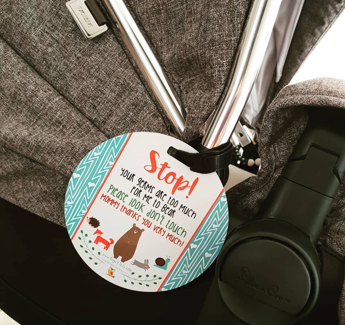 Woodlands No Touching My Newborn Car Seat Sign Tag