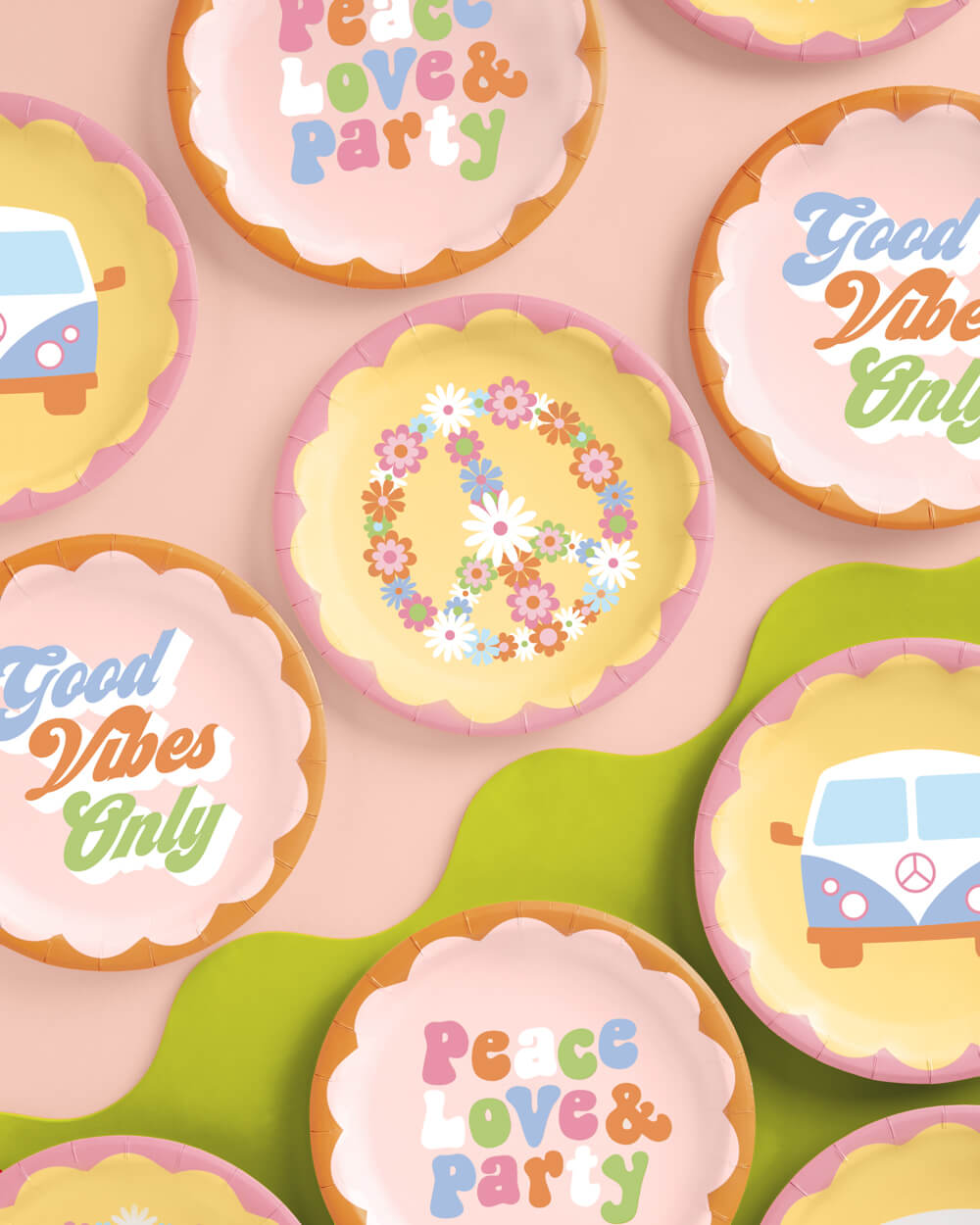 Groovy Plates - 24 Paper Plates