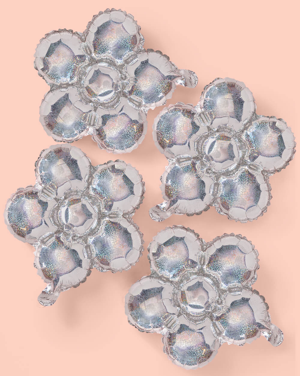Shimmer Flower Balloon - 4 Iridescent Balloons