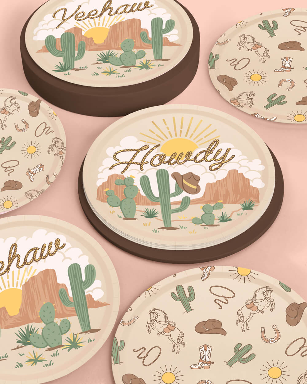 Wild Wild West Plates - 24 Paper Plates