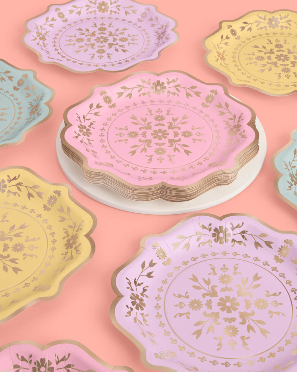 Tea Time Plates - 24 Paper Plates