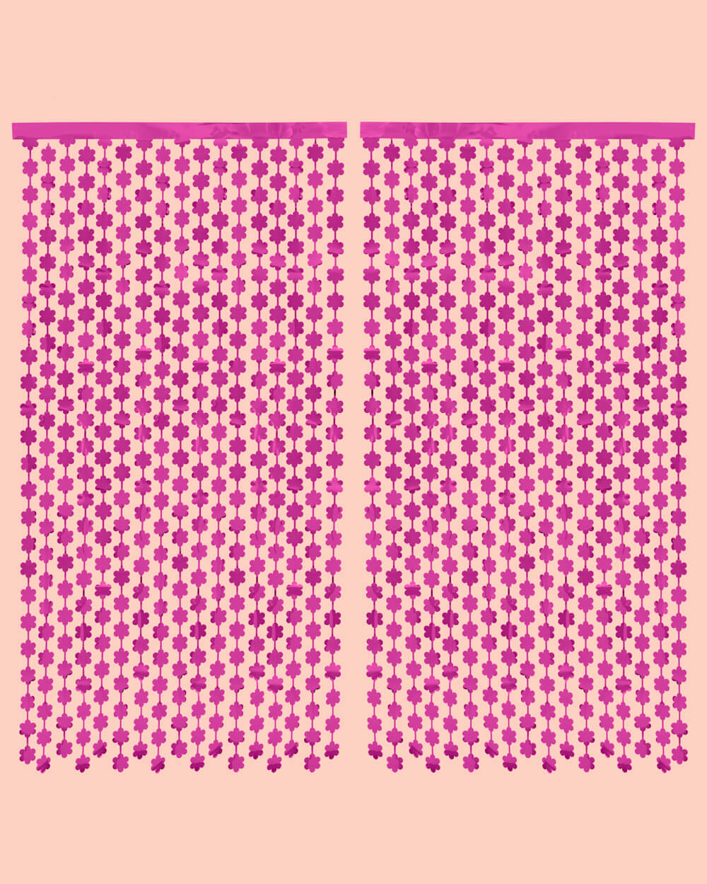 Flower Power Curtain - Hot Pink Foil Curtain