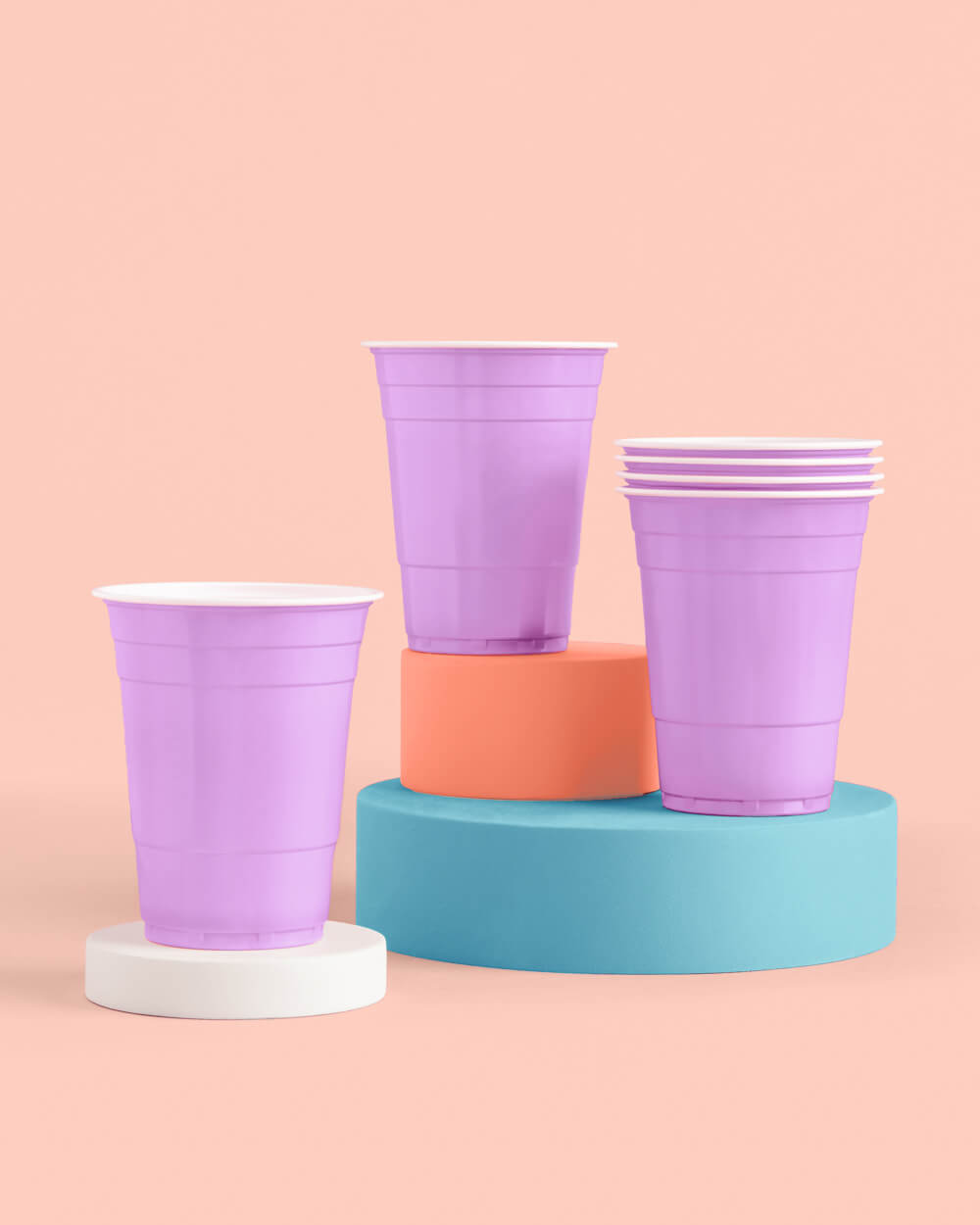 Purple Party Cups - 50 Matte 16 Oz Cups