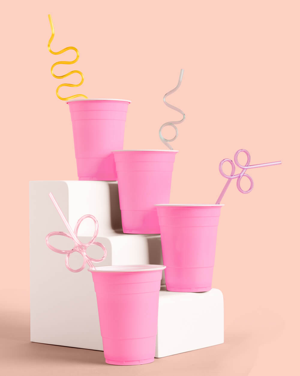 Pastel Party Straws - 20 Reusable Straws