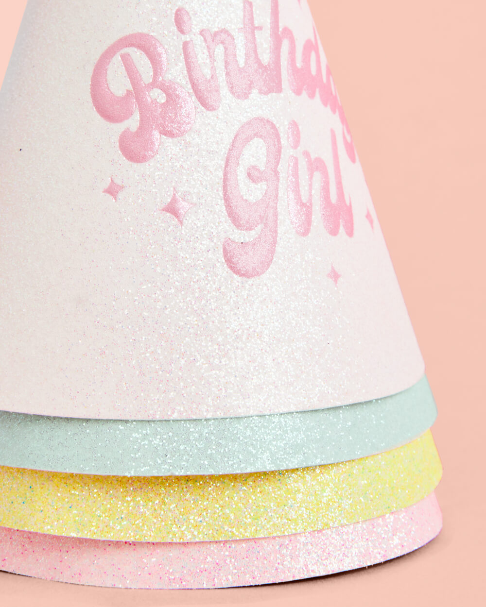 Pastel Party Hats - 13 Glitter Paper Hats