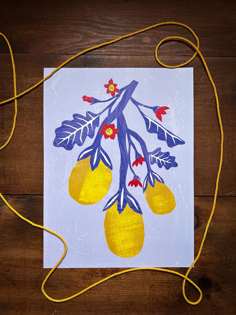 Yellow Aubergine Print