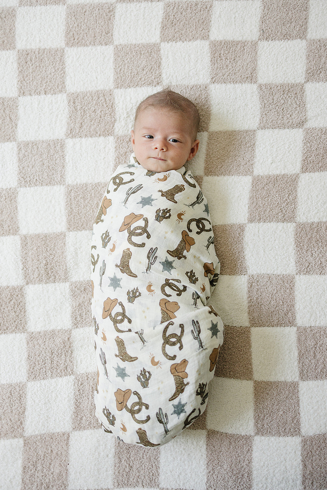 Outlaw Cowboy Muslin Swaddle Blanket