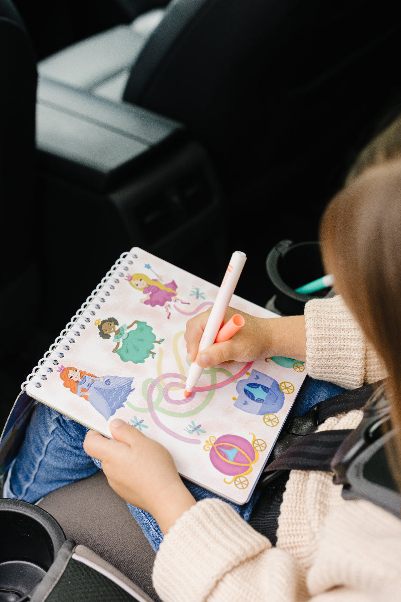 Small 7" Dry Erase Activity Book (incl. 2 Washable Markers & Reusable Stickers)