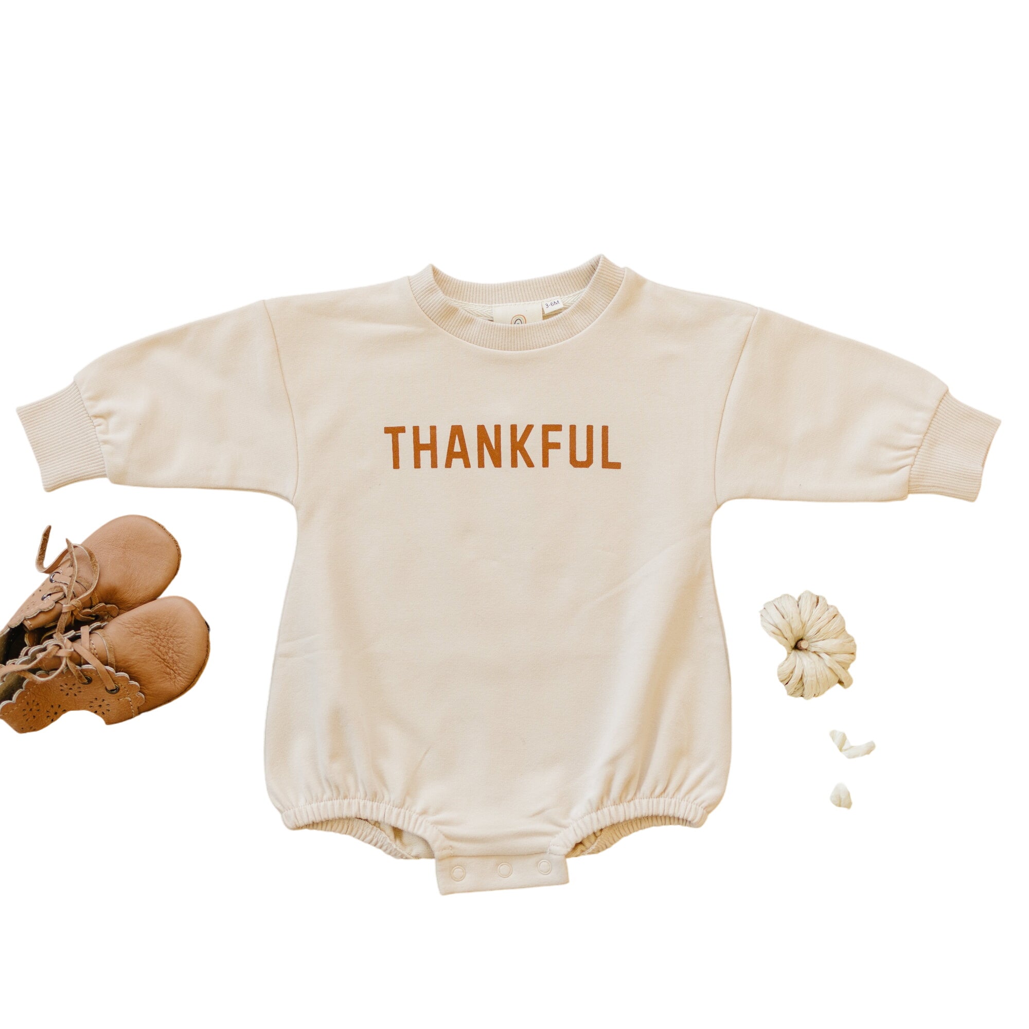 Thankful Organic Cotton Sweatshirt Romper