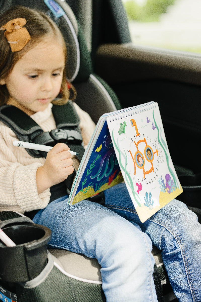 Small 7" Dry Erase Activity Book (incl. 2 Washable Markers & Reusable Stickers)