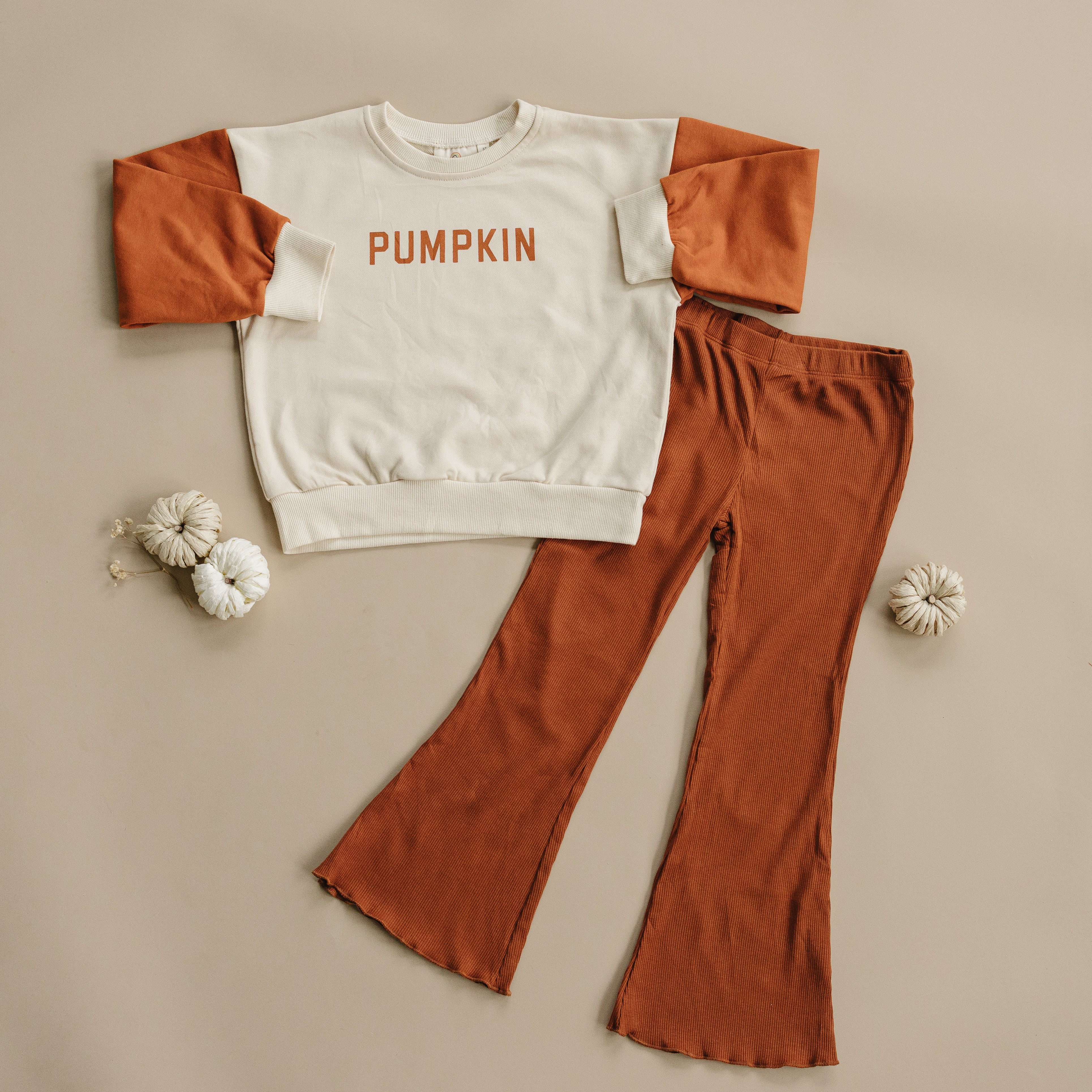 Colorblock ‘pumpkin’ Crewneck Sweatshirt