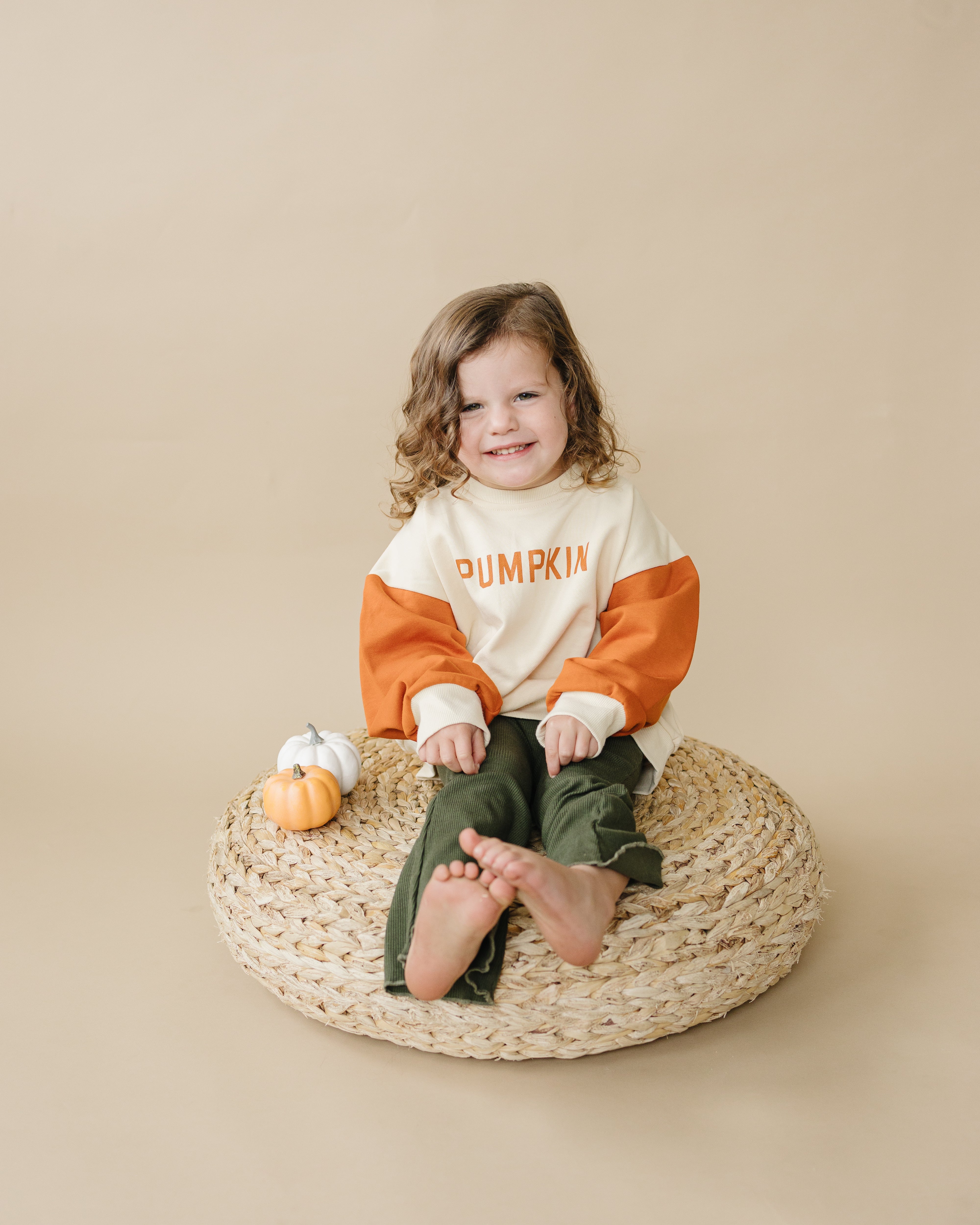 Colorblock ‘pumpkin’ Crewneck Sweatshirt