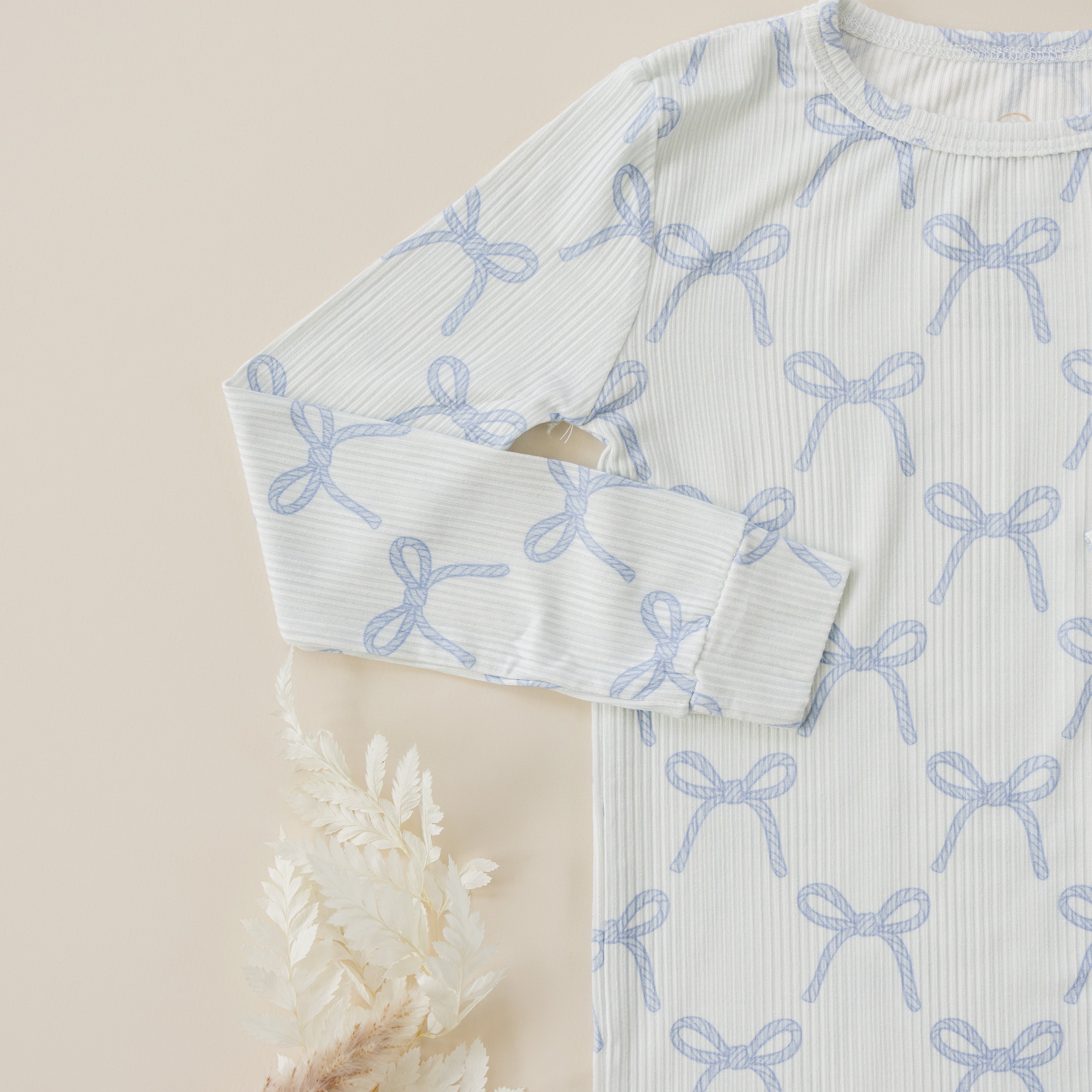 Blue Belle 2pc Ribbed Bamboo Pajamas