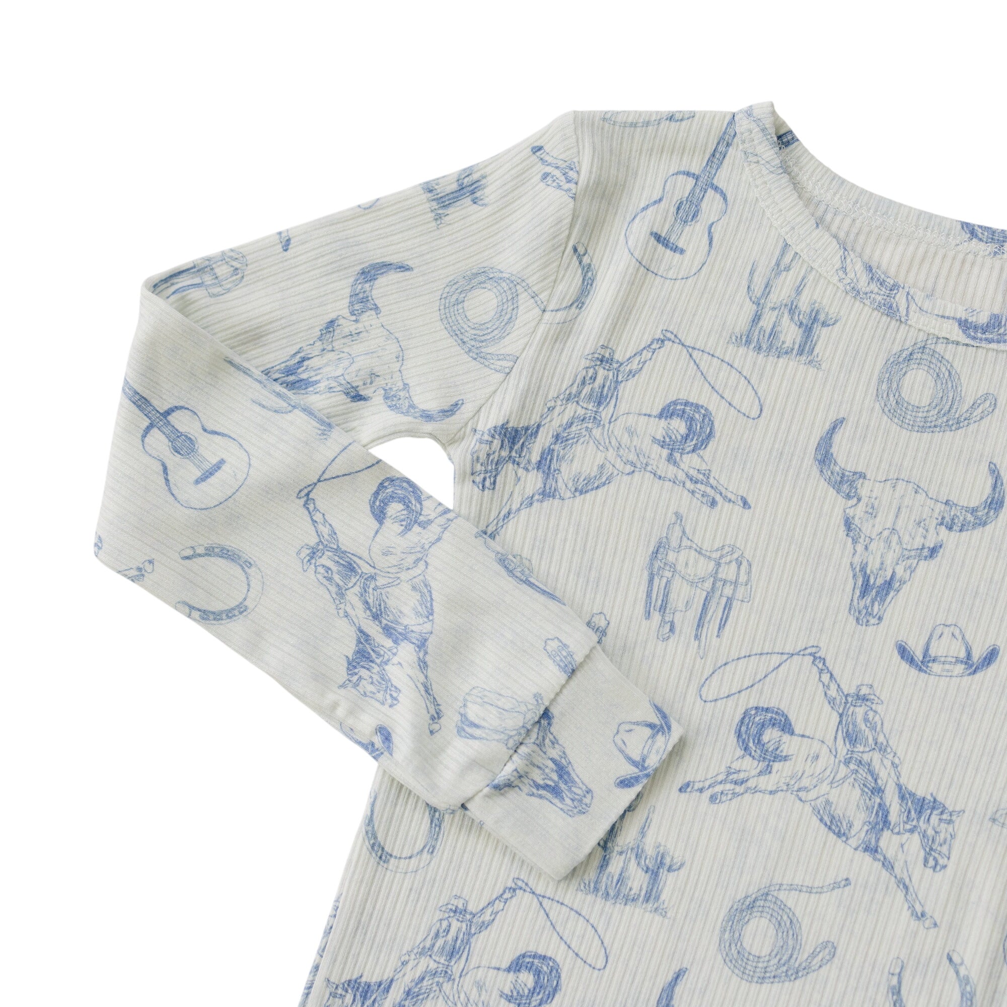 Cowboy Blues 2pc Ribbed Bamboo Pajamas