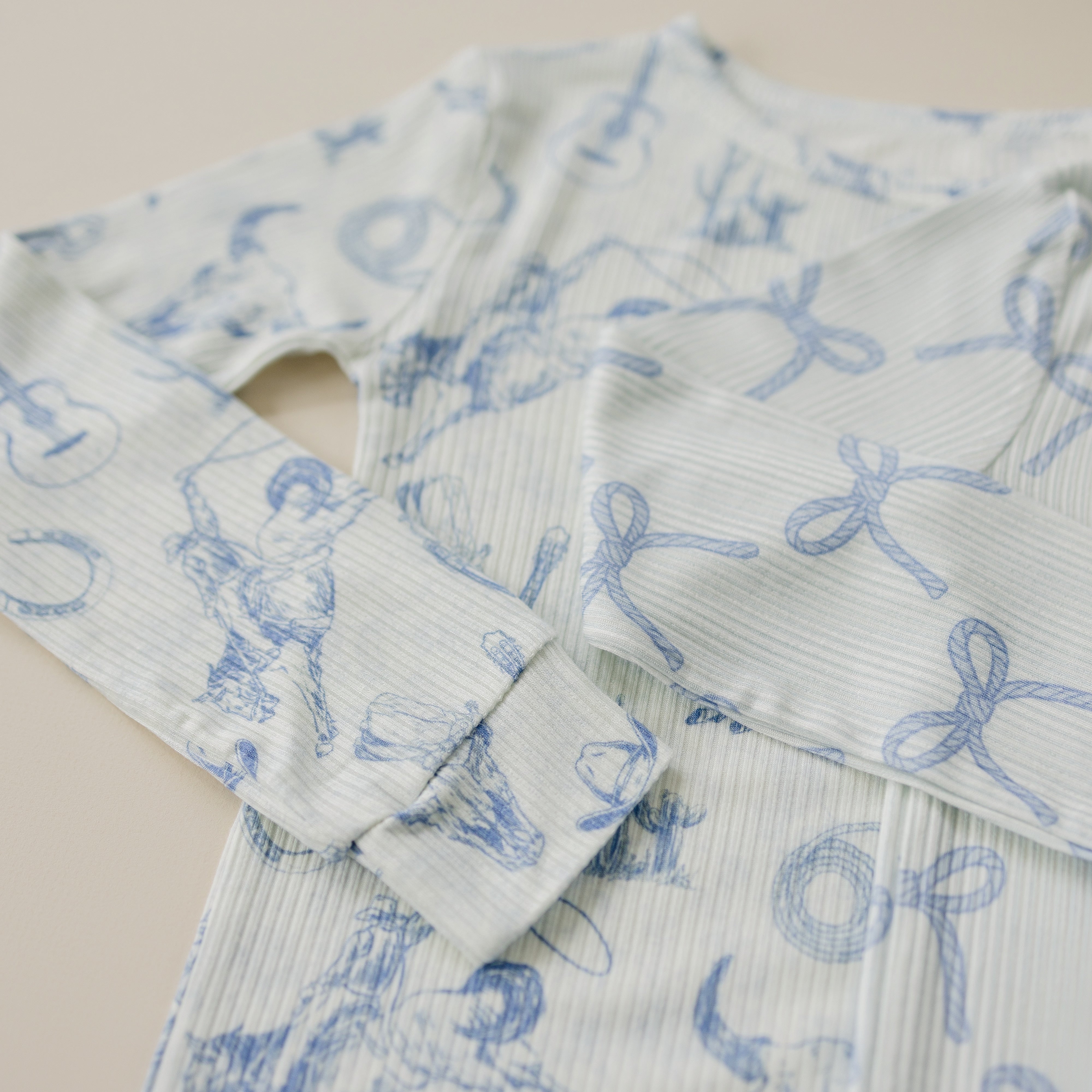 Cowboy Blues 2pc Ribbed Bamboo Pajamas