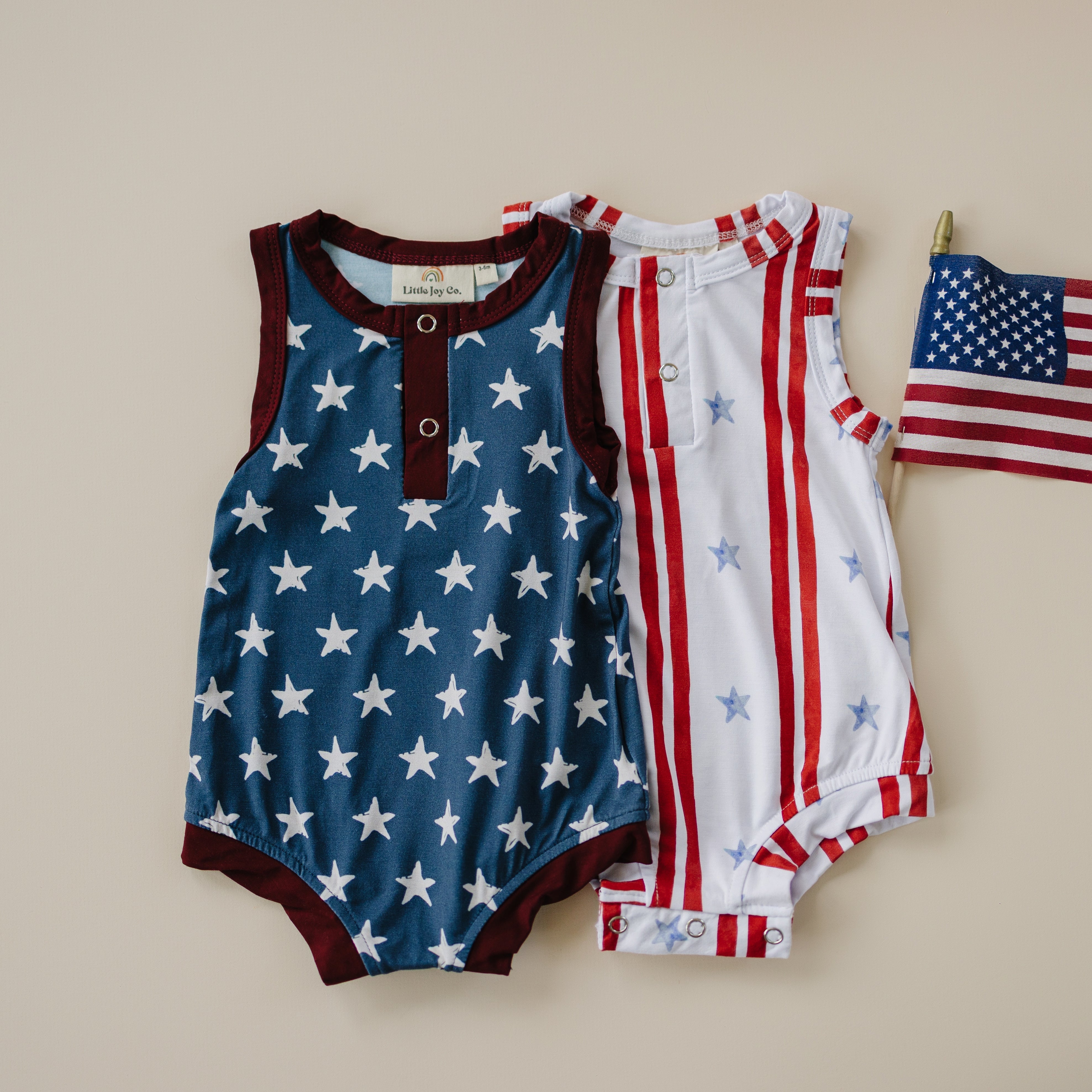 Stars & Stripes Henley Bamboo Romper