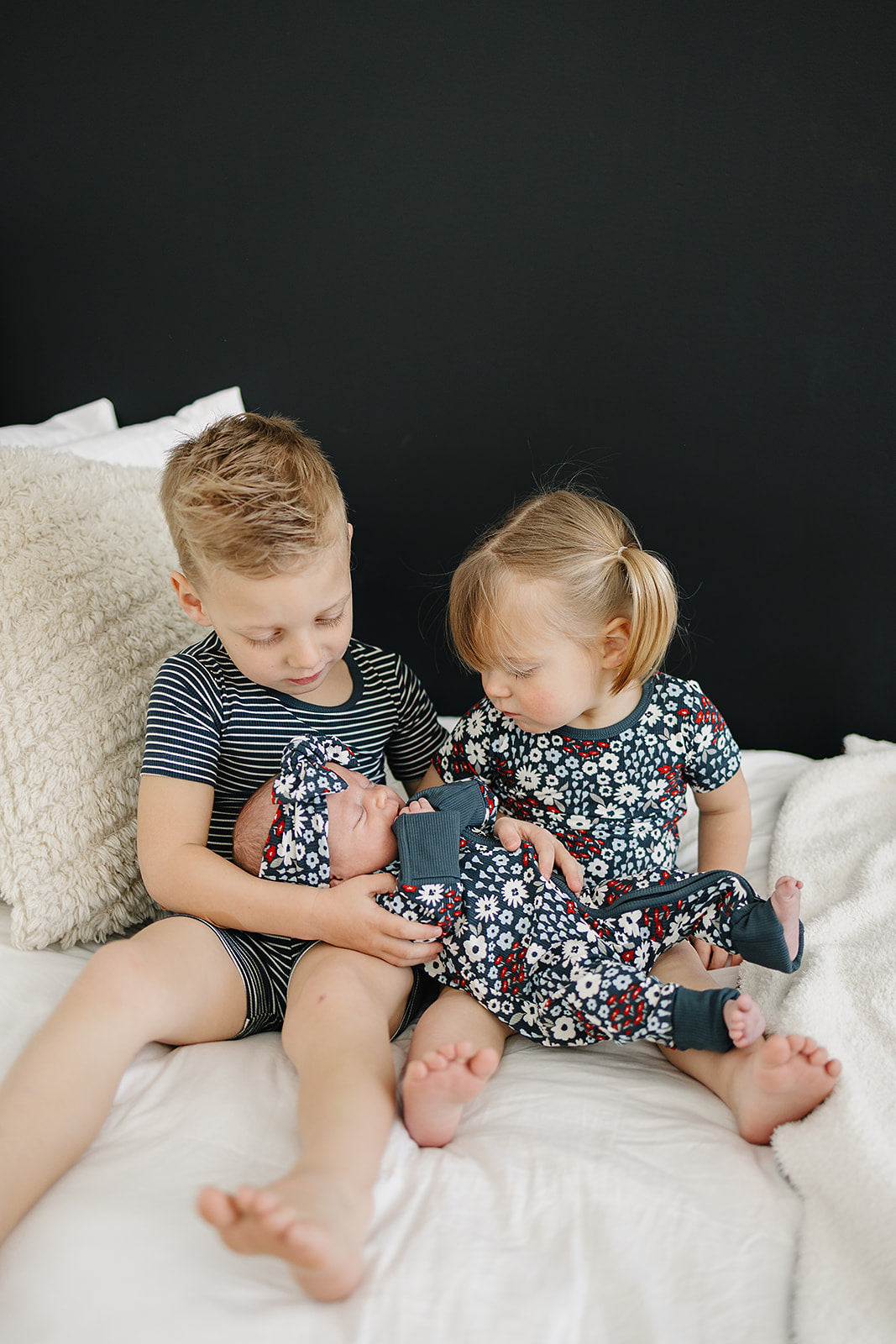 Americana Floral Ribbed Bamboo Cozy Short Set