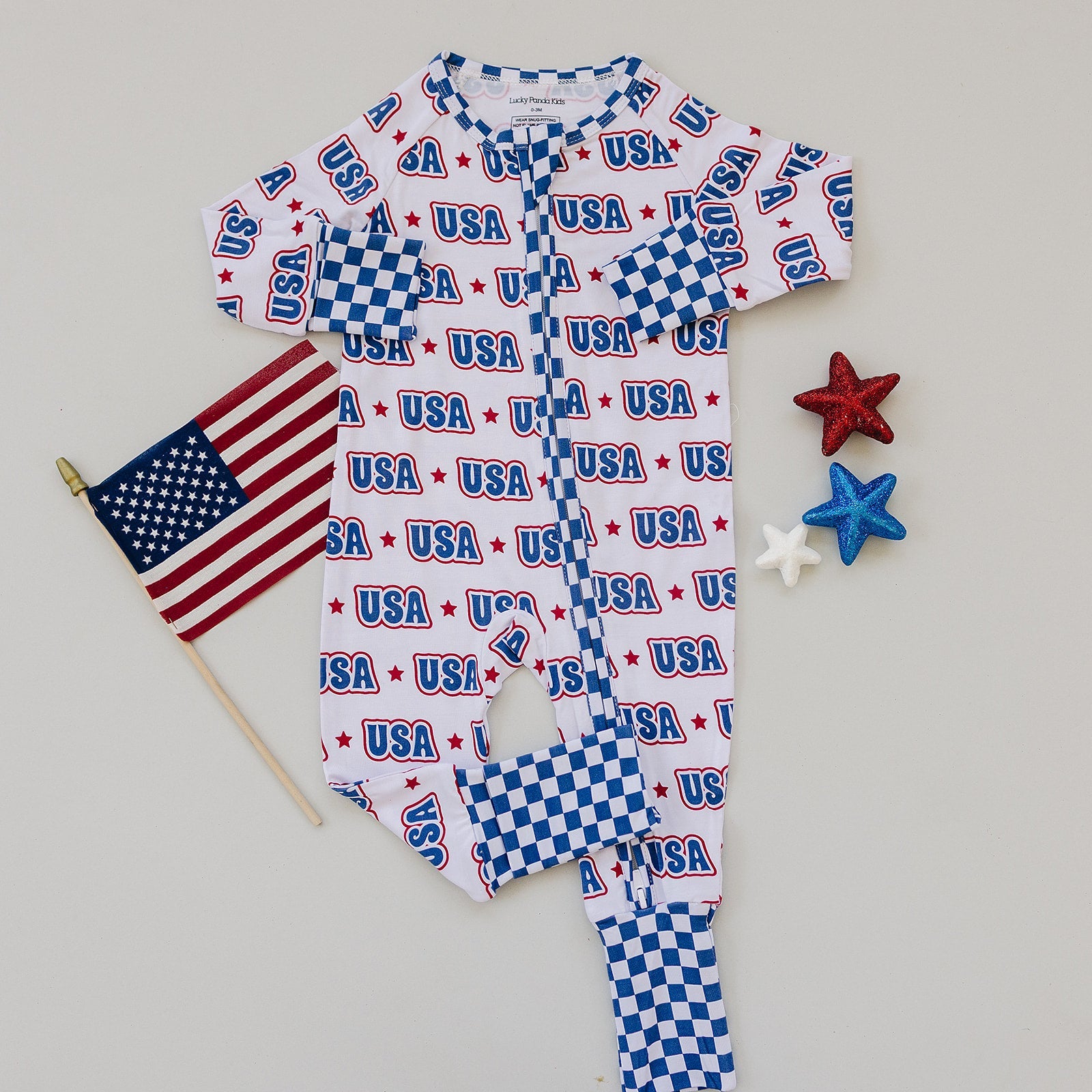 Bamboo Zip Romper | Usa