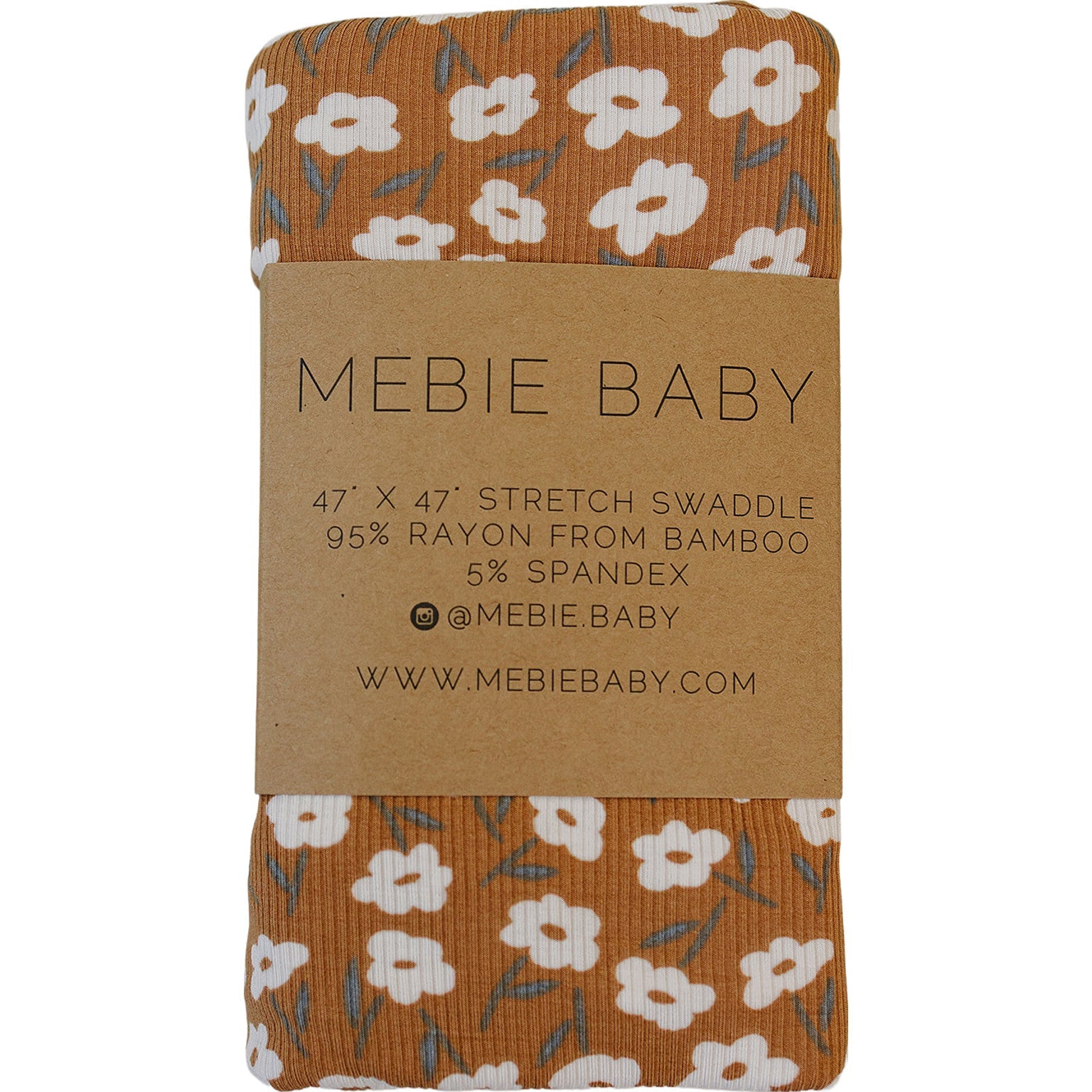 Mustard Floral Bamboo Stretch Swaddle