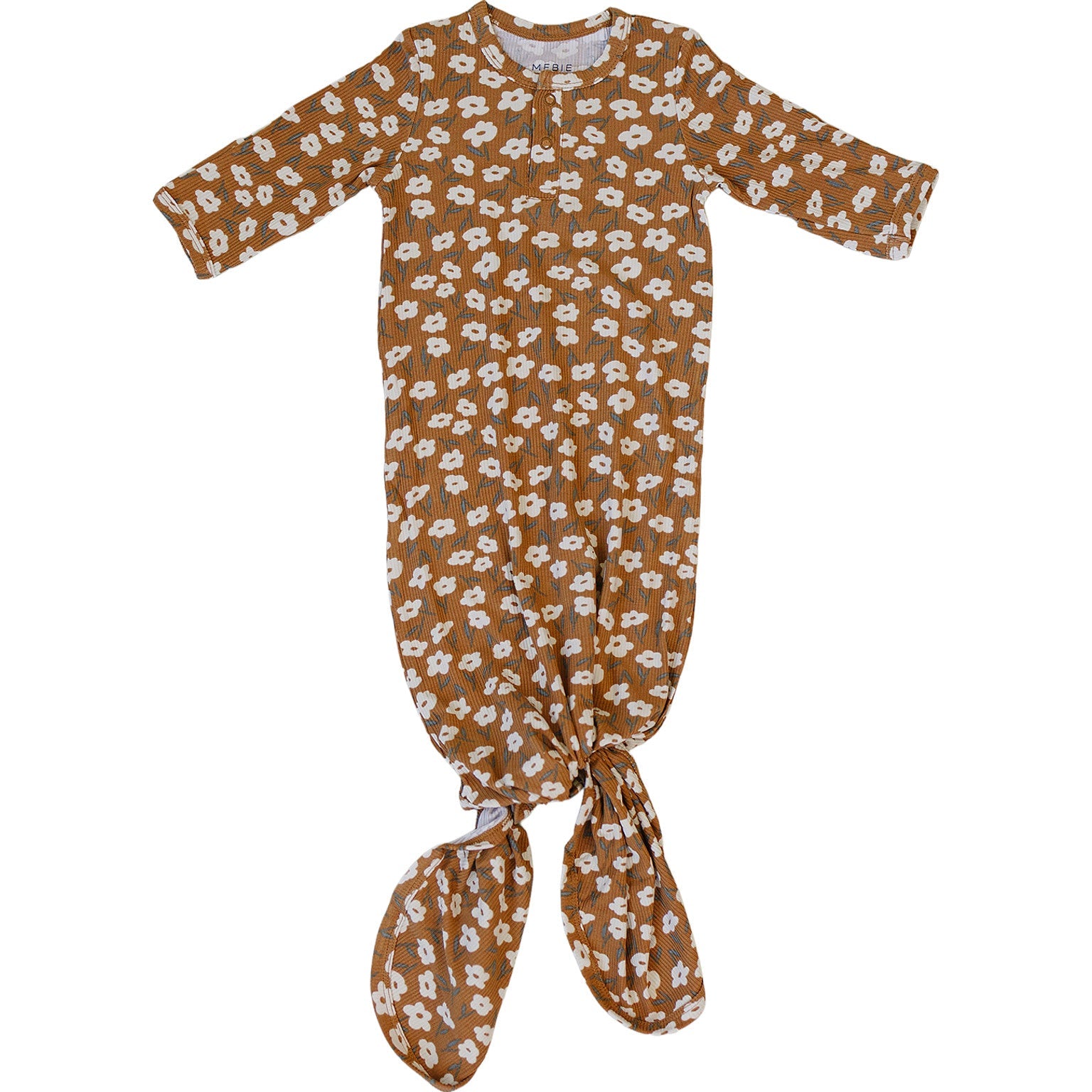 Mustard Floral Bamboo Knot Gown