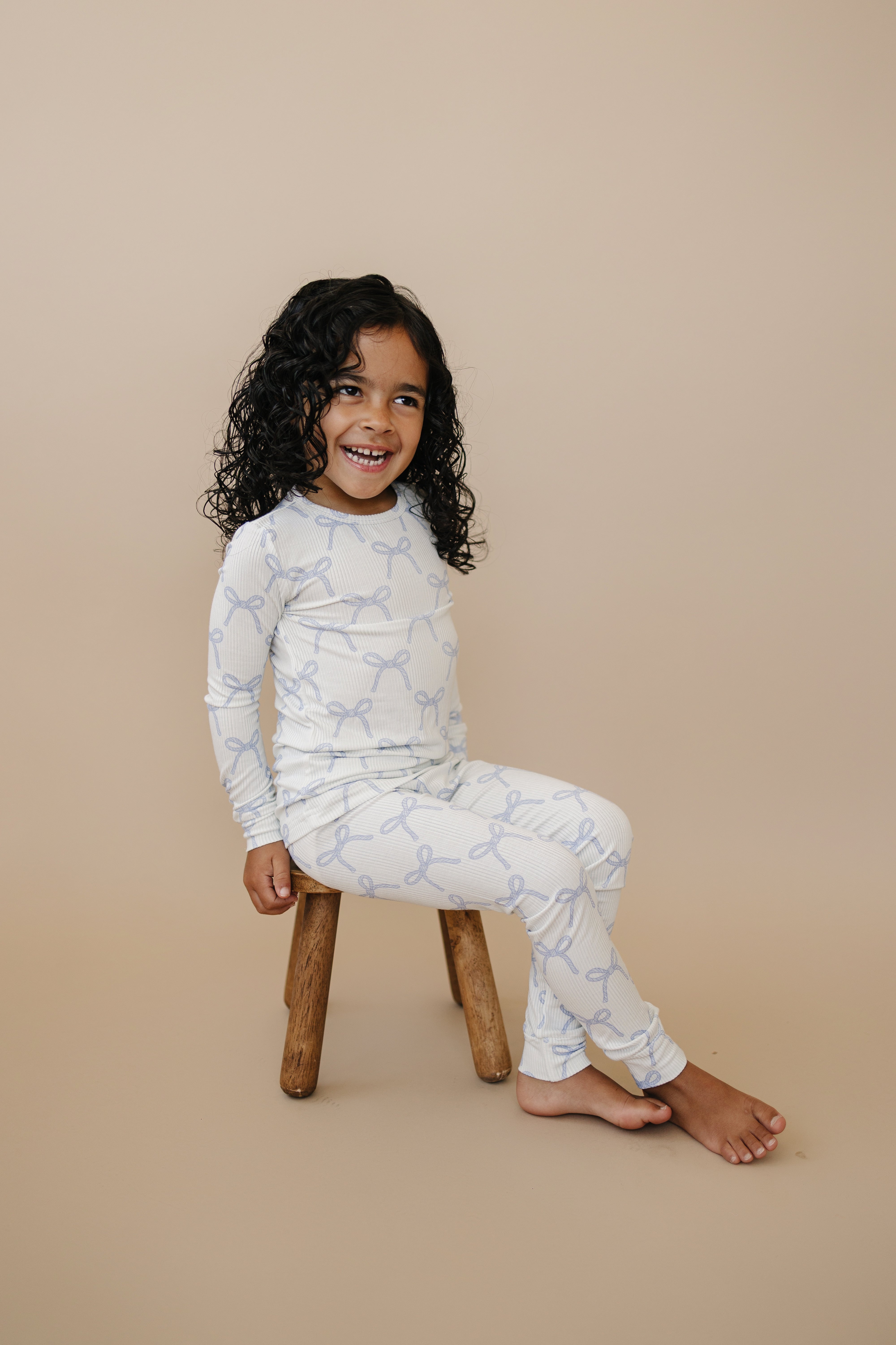Blue Belle 2pc Ribbed Bamboo Pajamas