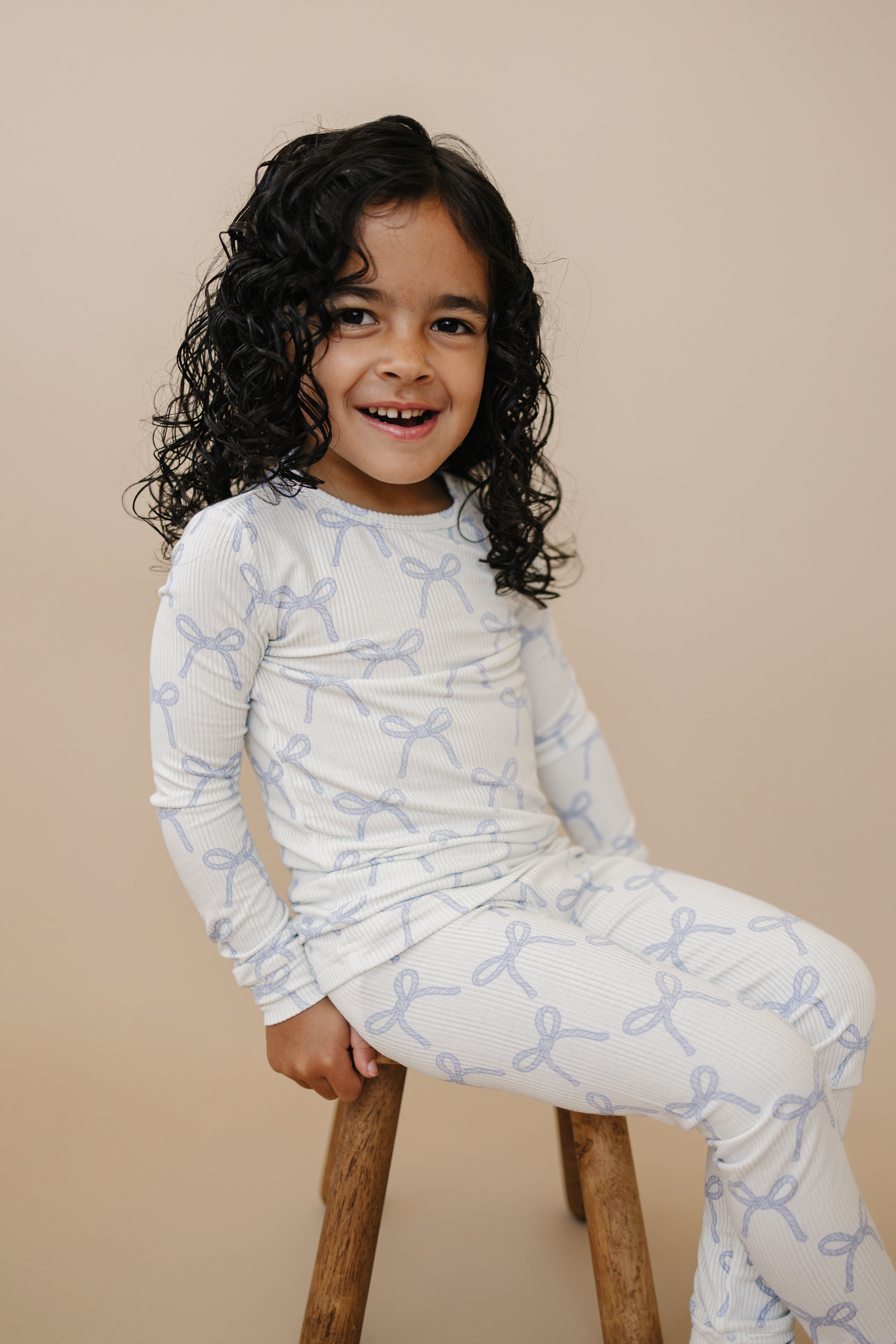 Blue Belle 2pc Ribbed Bamboo Pajamas