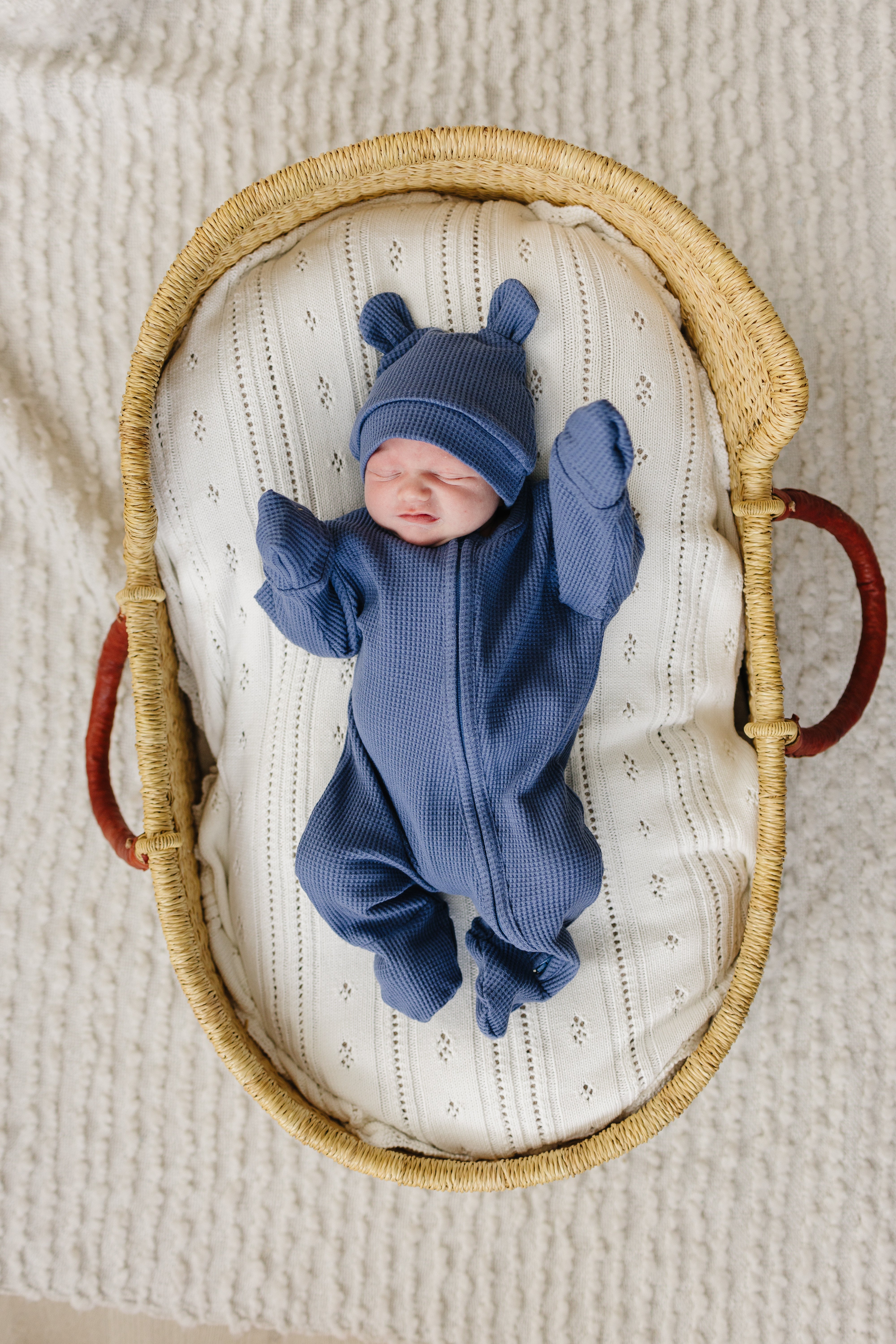 Luna + Luca Bear Waffle Set - Stormy Blue