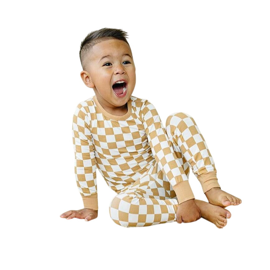 Golden Coast Check 2pc Pajama Set