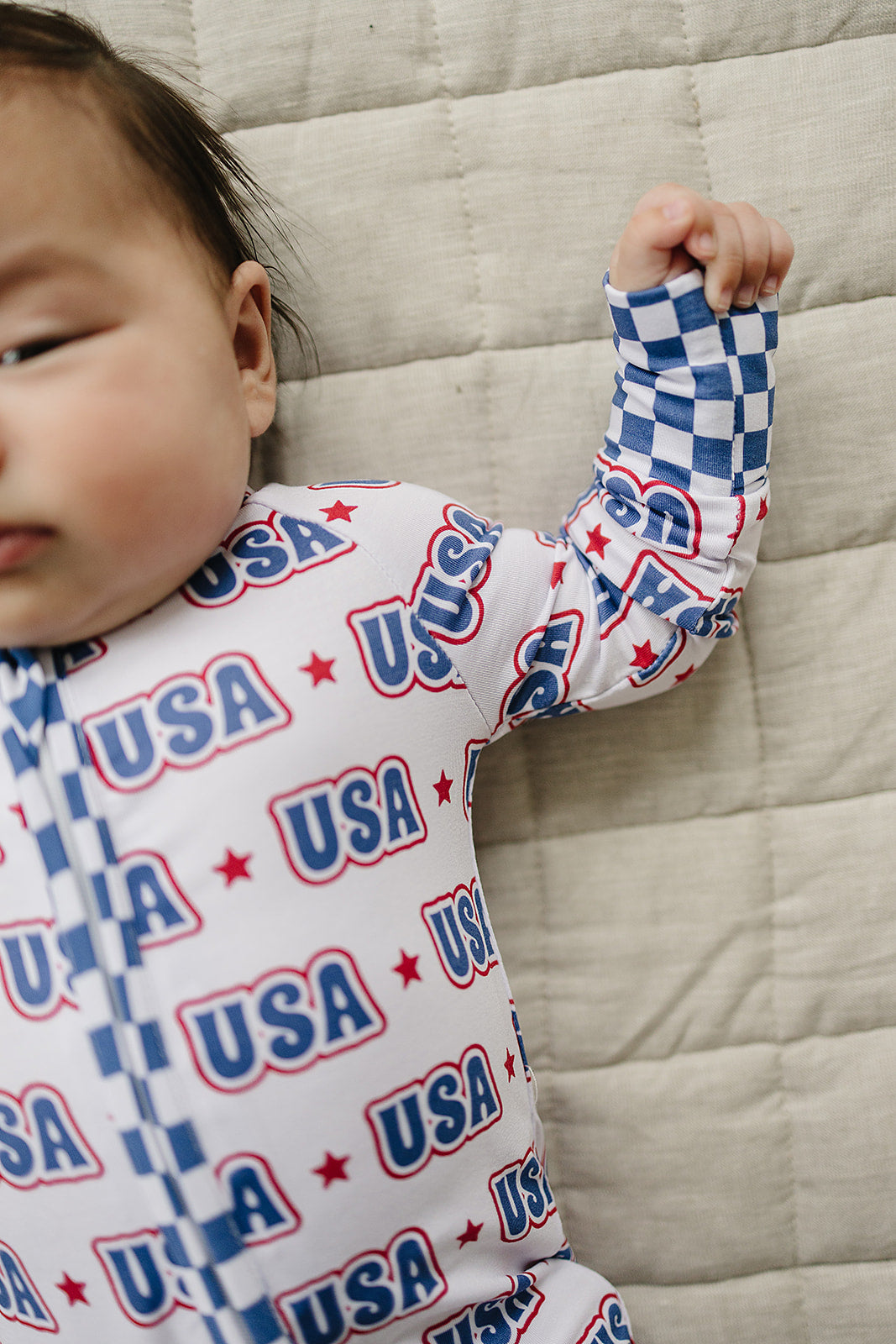 Bamboo Zip Romper | Usa