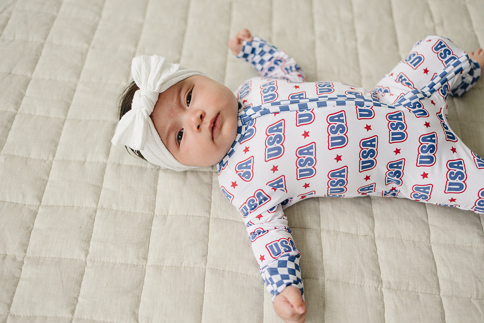 Bamboo Zip Romper | Usa