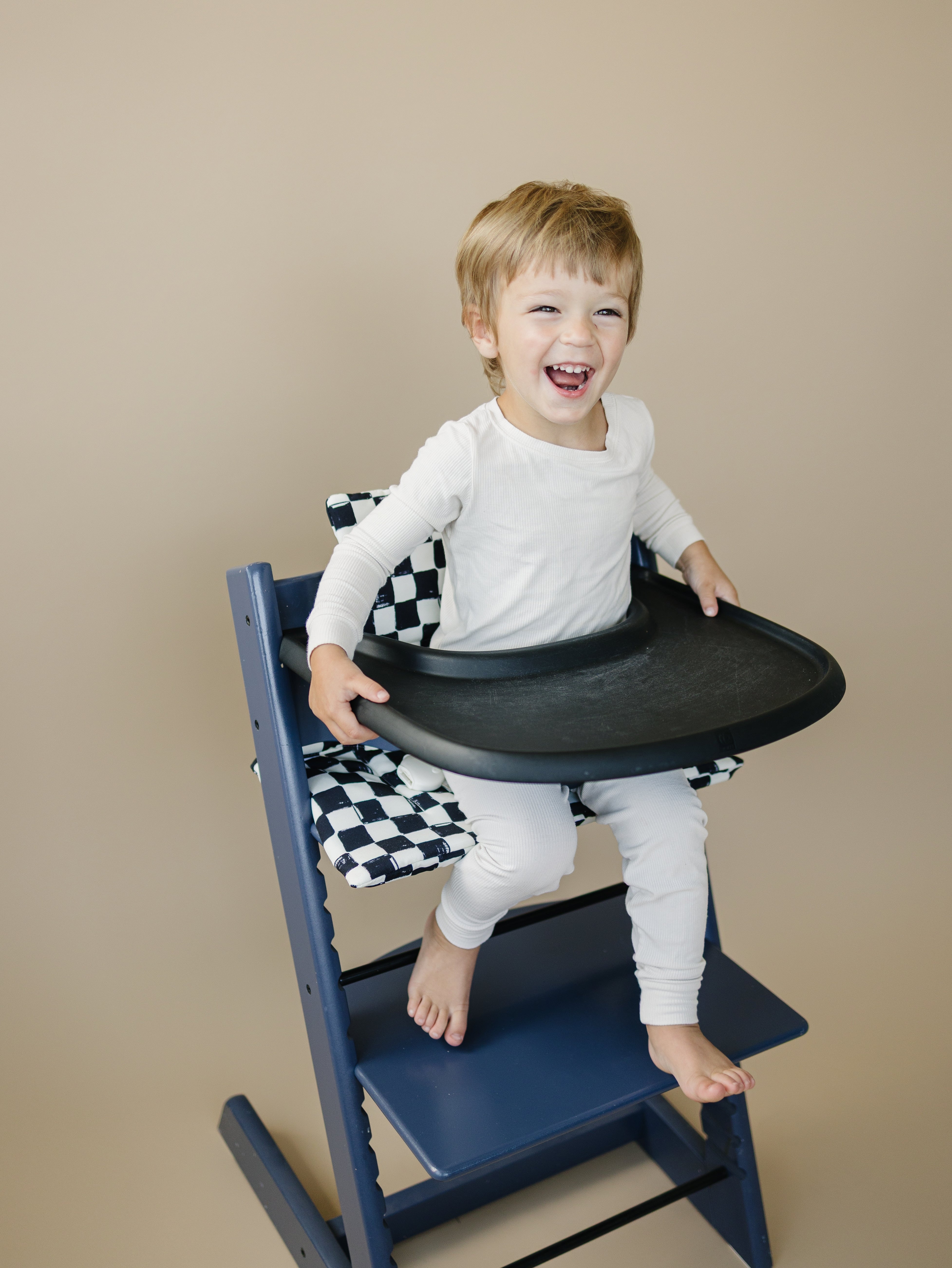 Black & White Checkered Cushion For The Stokke Tripp Trapp Highchair
