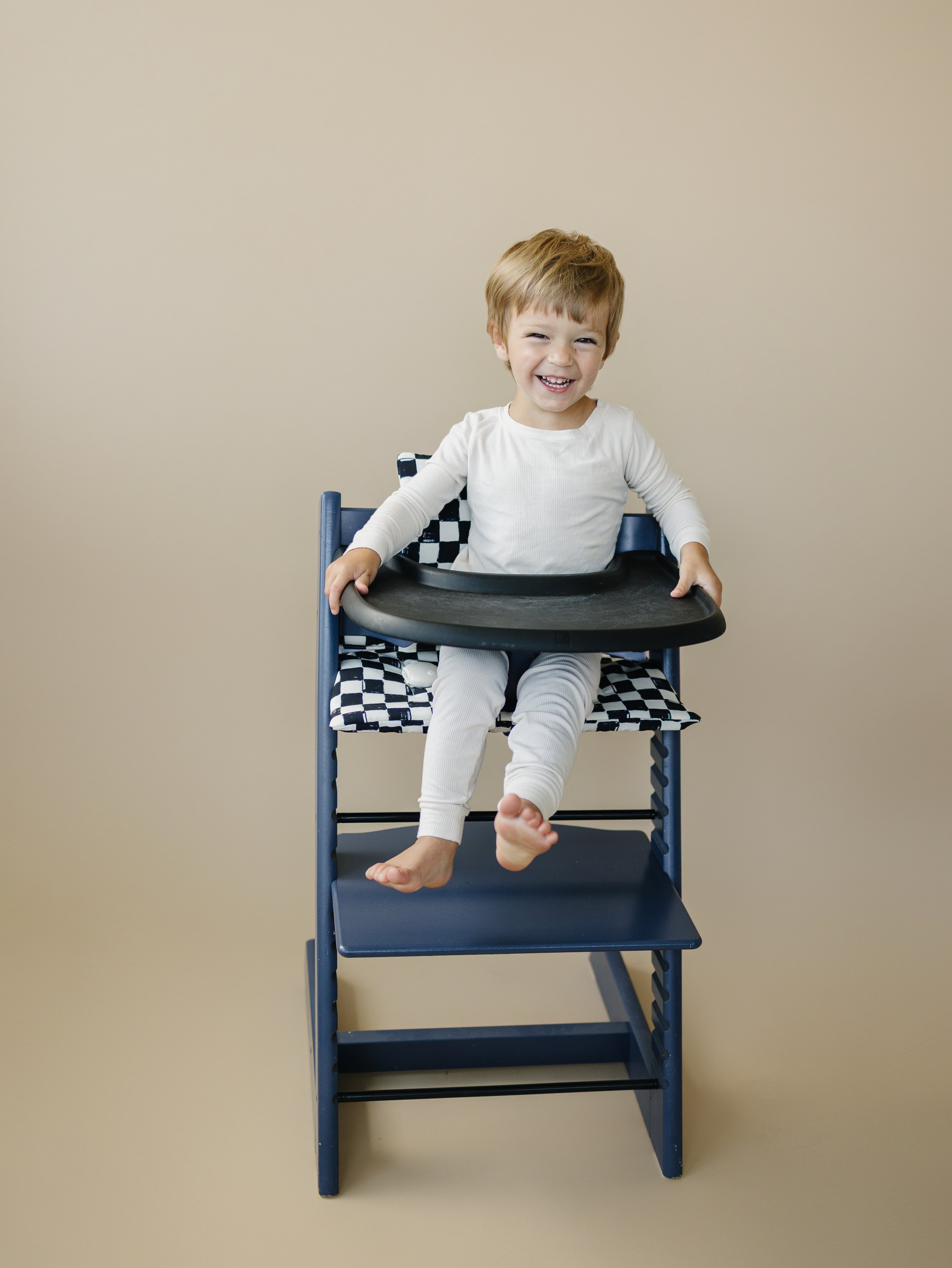 Black & White Checkered Cushion For The Stokke Tripp Trapp Highchair