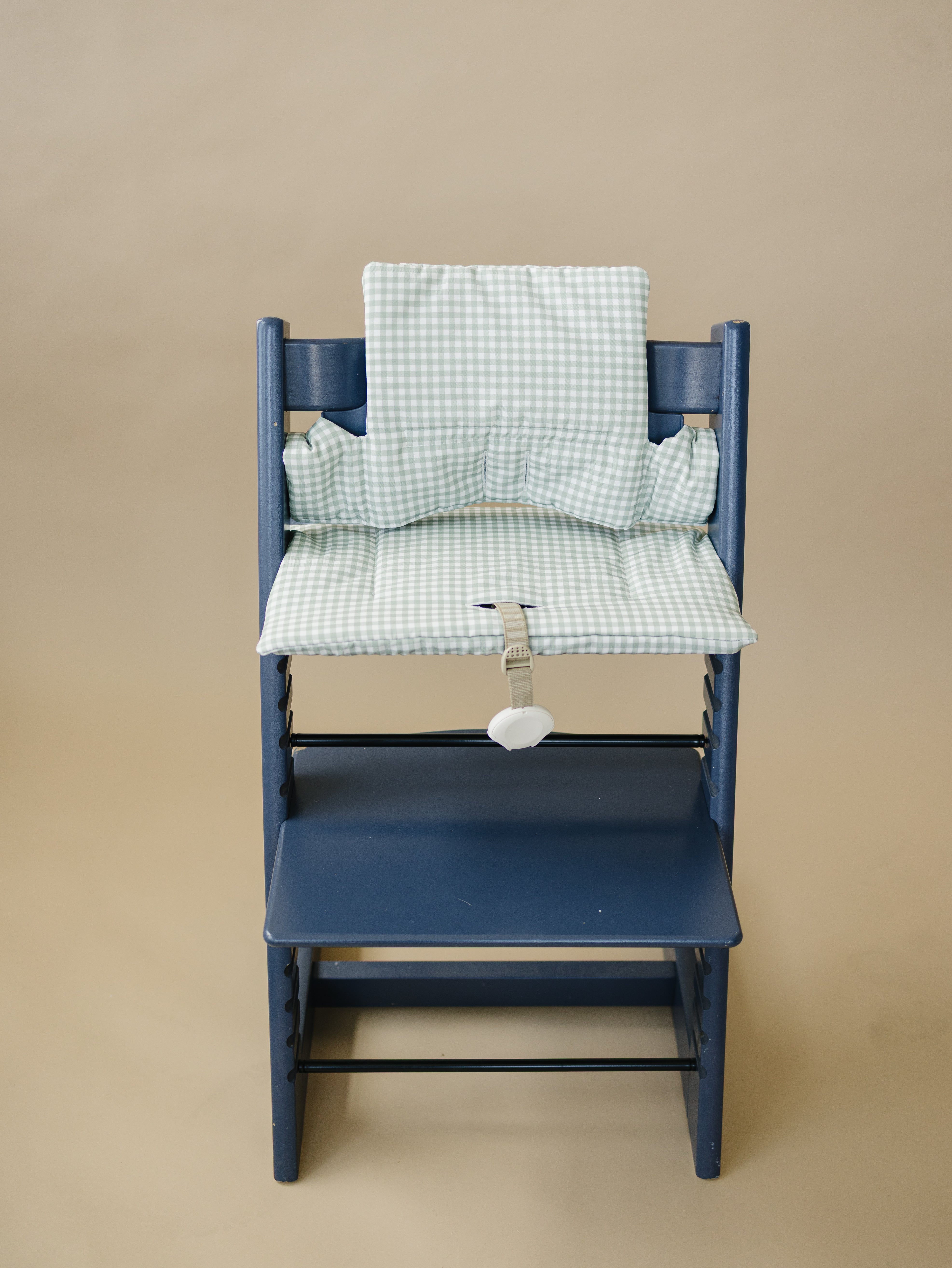 Sage Green Gingham Cushion For The Stokke Tripp Trapp Highchair