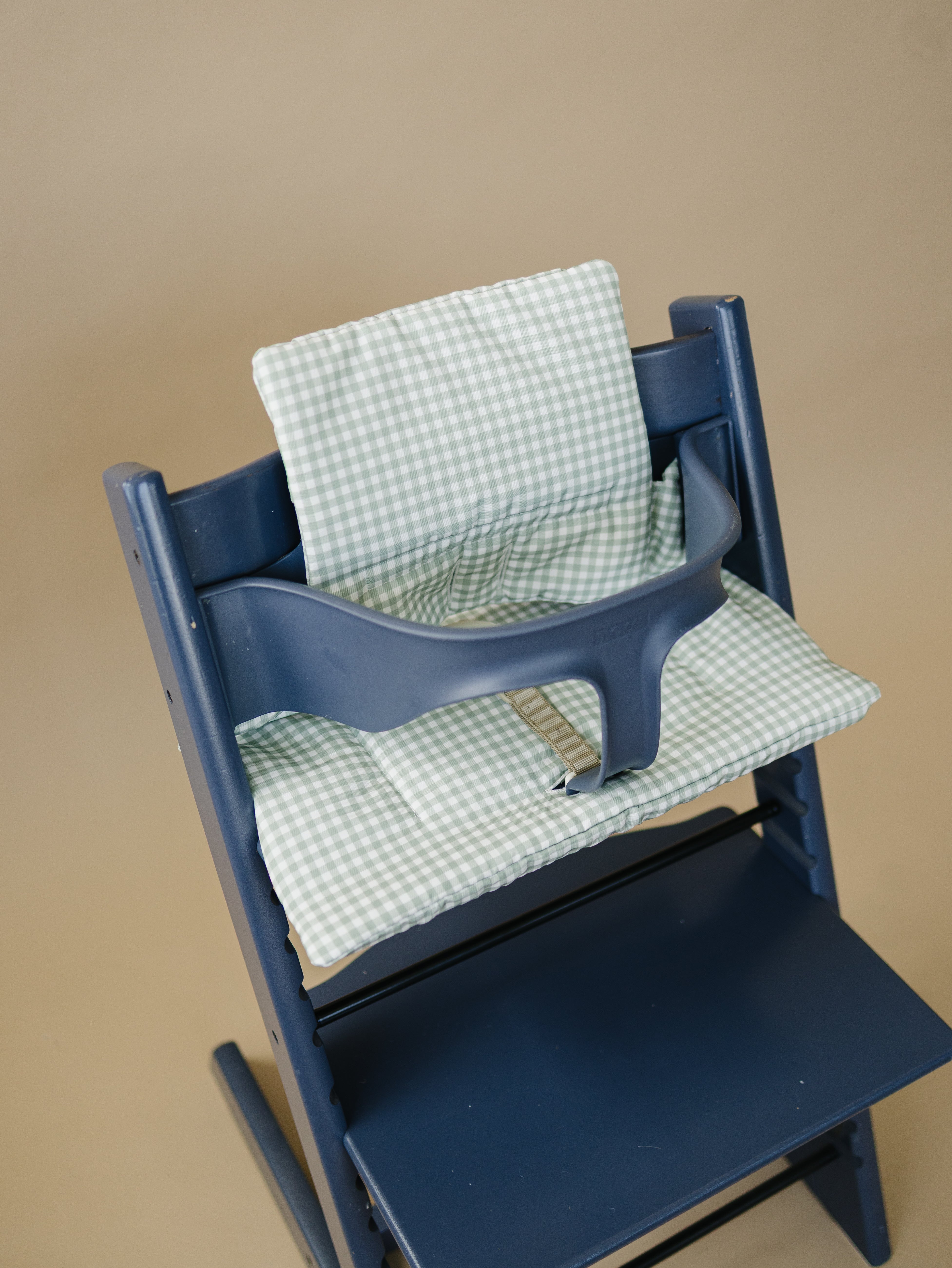 Sage Green Gingham Cushion For The Stokke Tripp Trapp Highchair