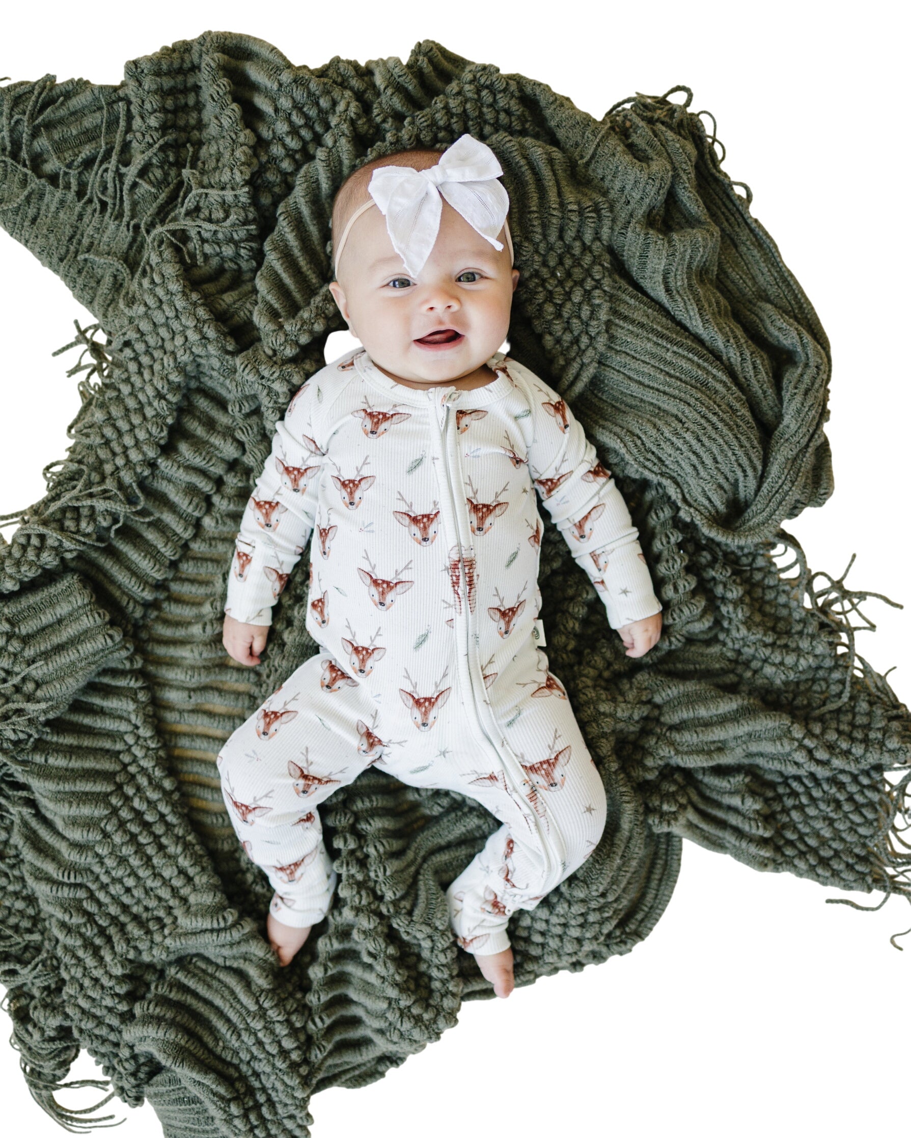 Reindeer Games Ribbed Zippy Romper