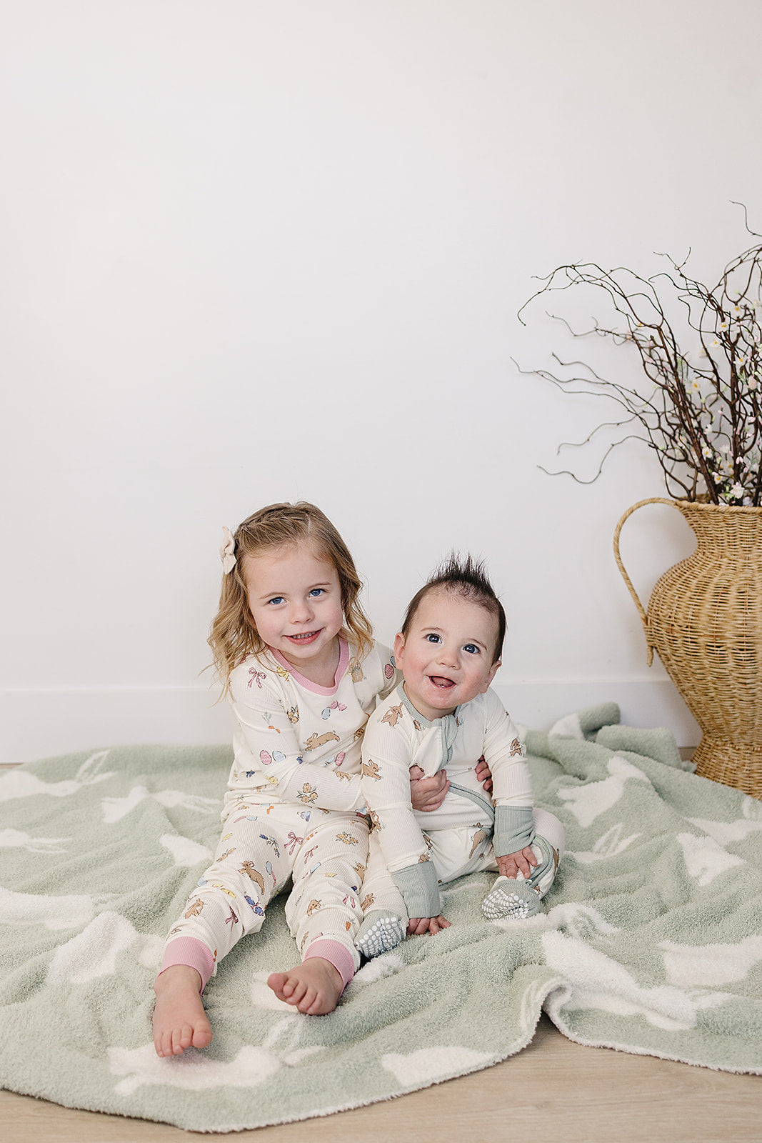 Pink Bunny Ribbed Bamboo Cozy Set