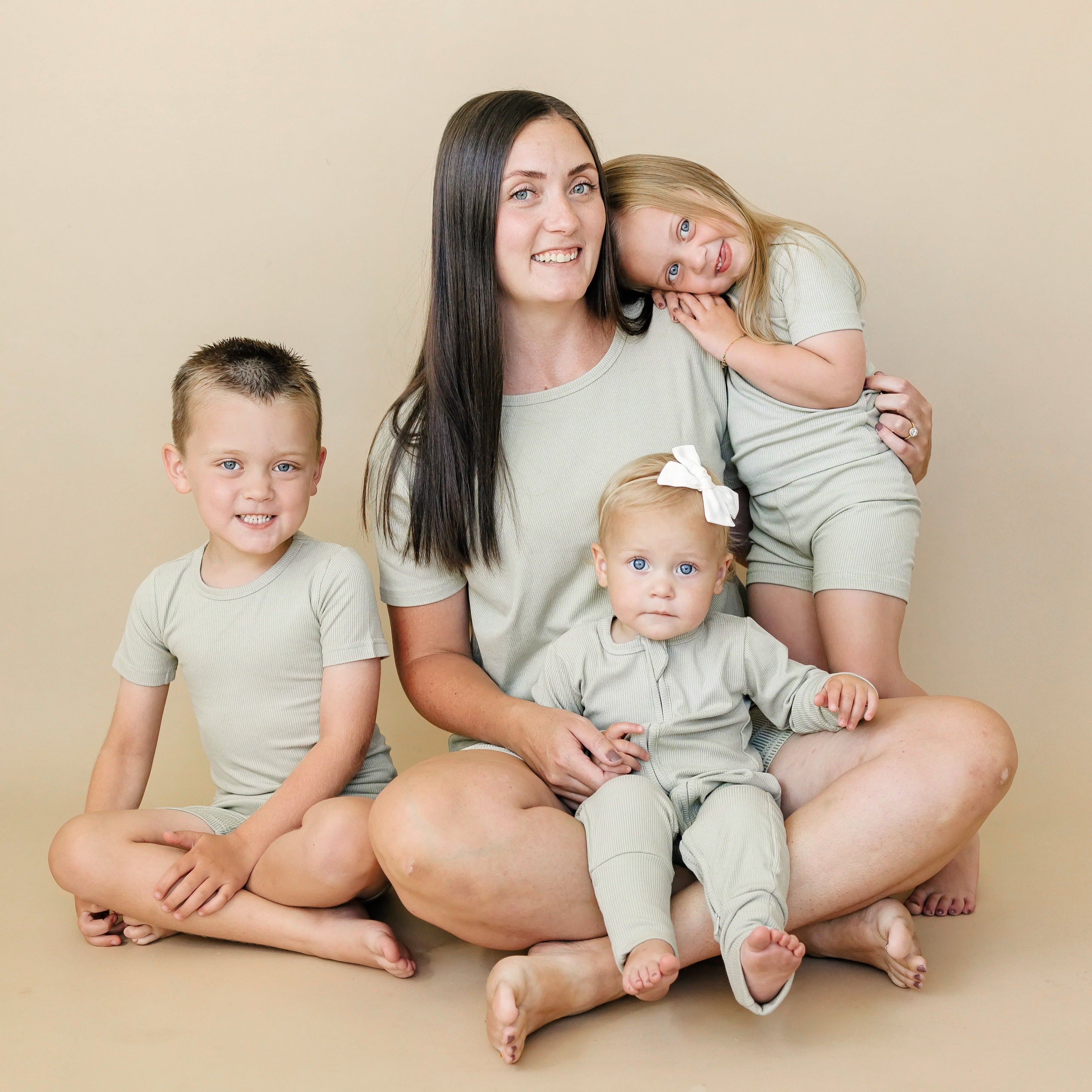 Women's Ribbed Bamboo Pajama Top & Bottoms - Sold As Separates