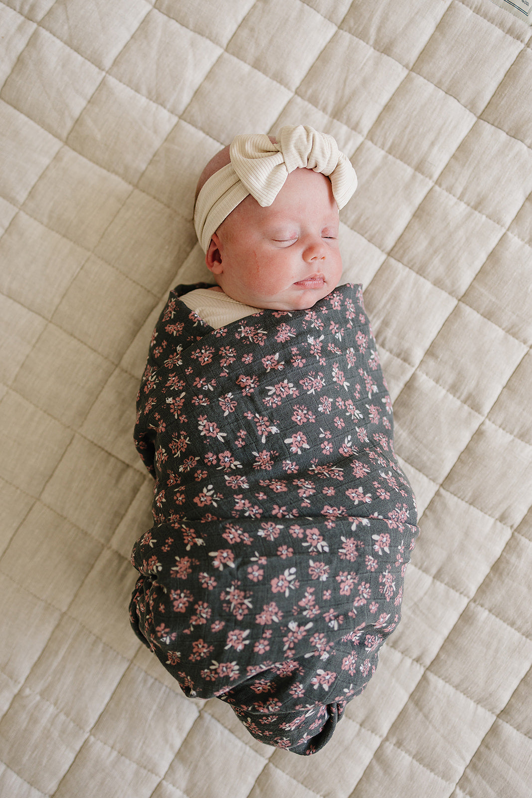 Olive Bloom Muslin Swaddle Blanket
