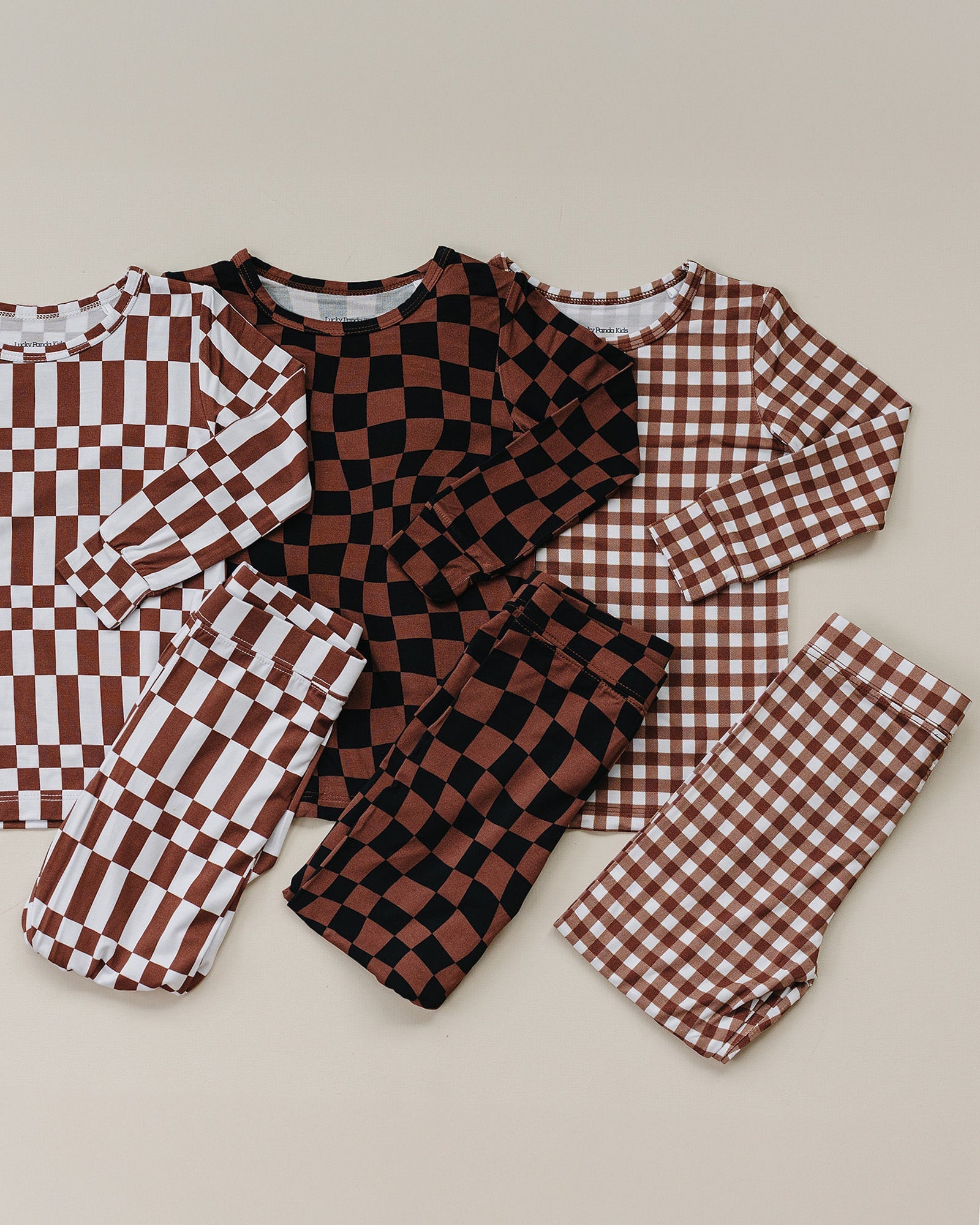 Bamboo Two Piece Set | Chocolate Gingham