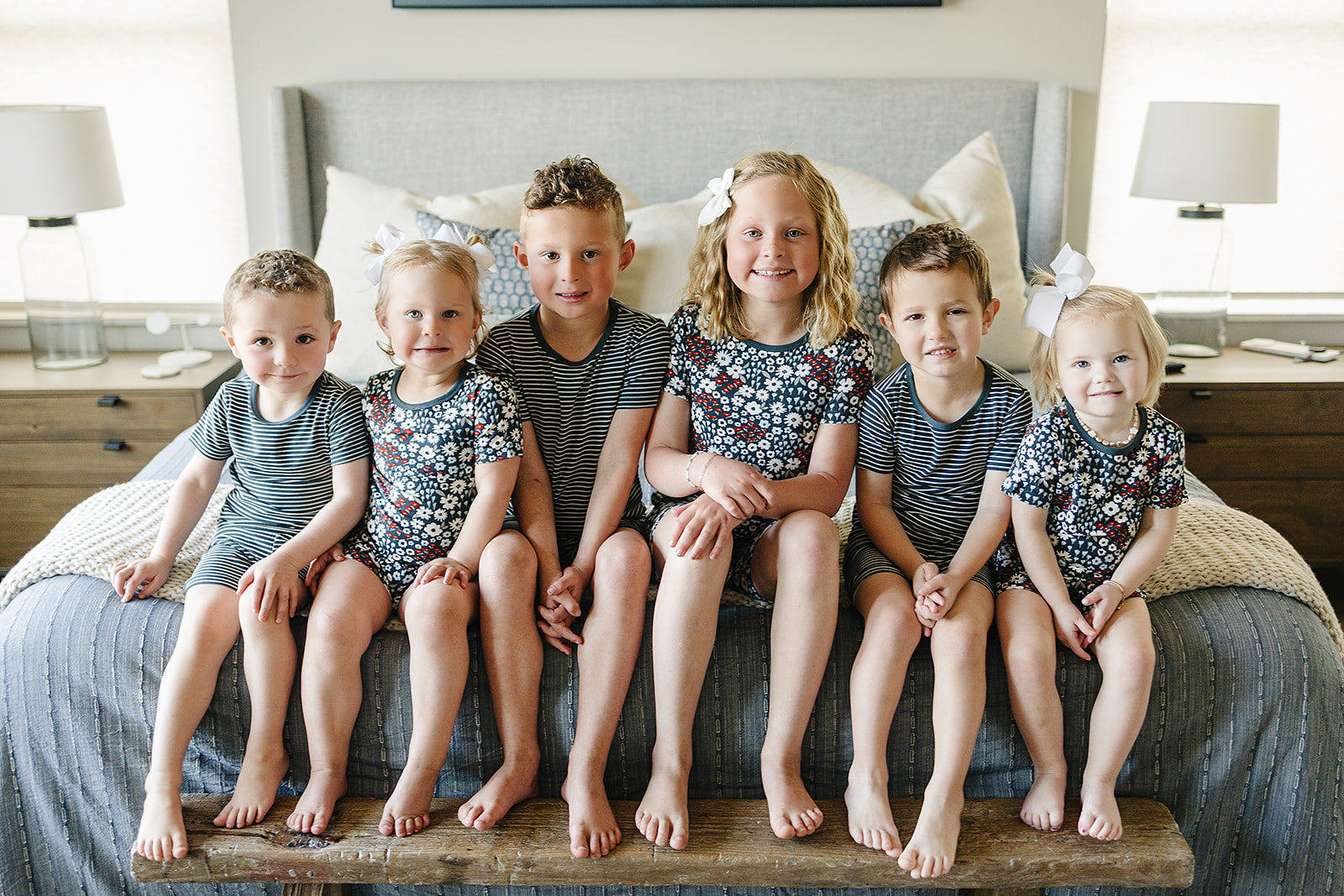 Americana Floral Ribbed Bamboo Cozy Short Set