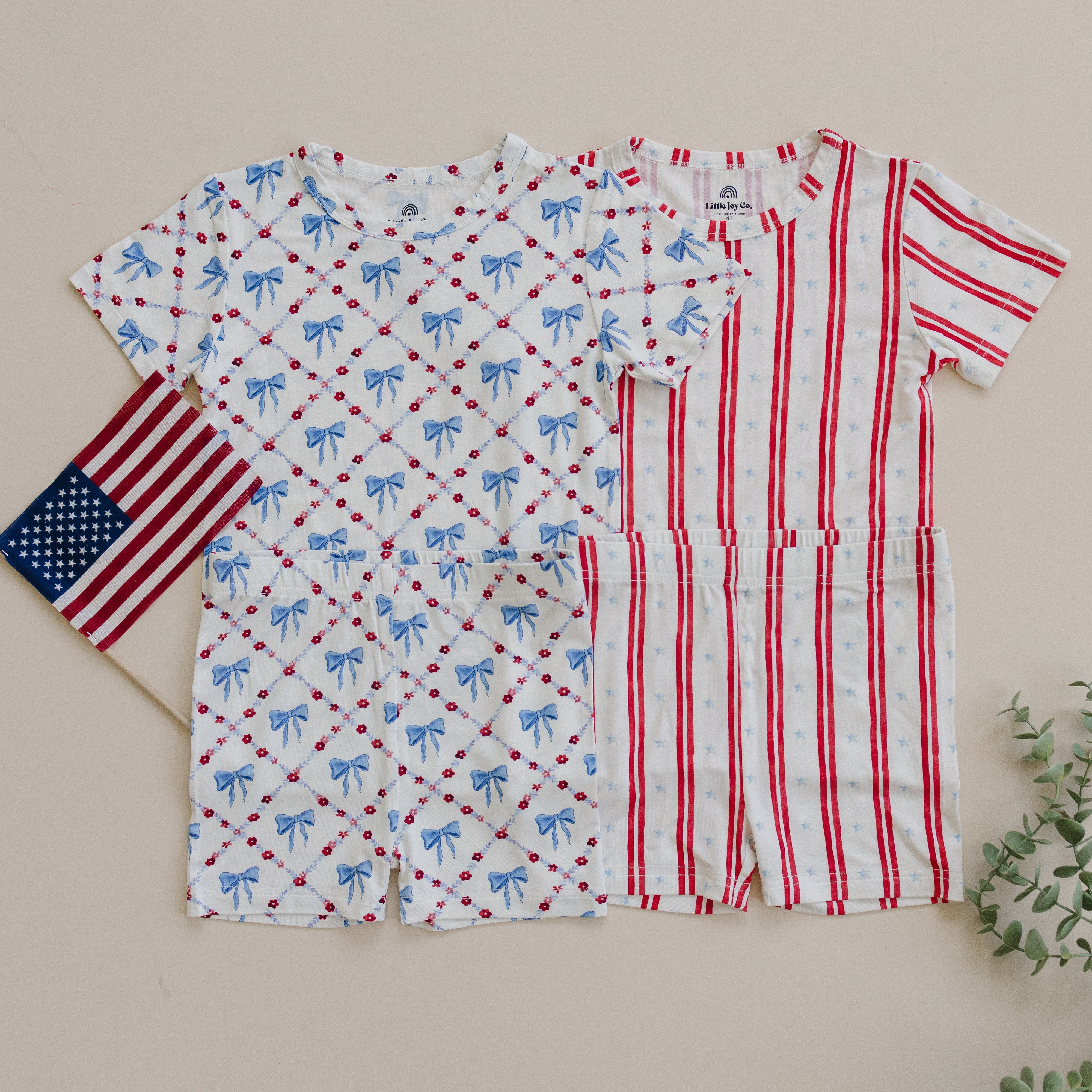 Red White & Bows 2pc Bamboo Pajamas