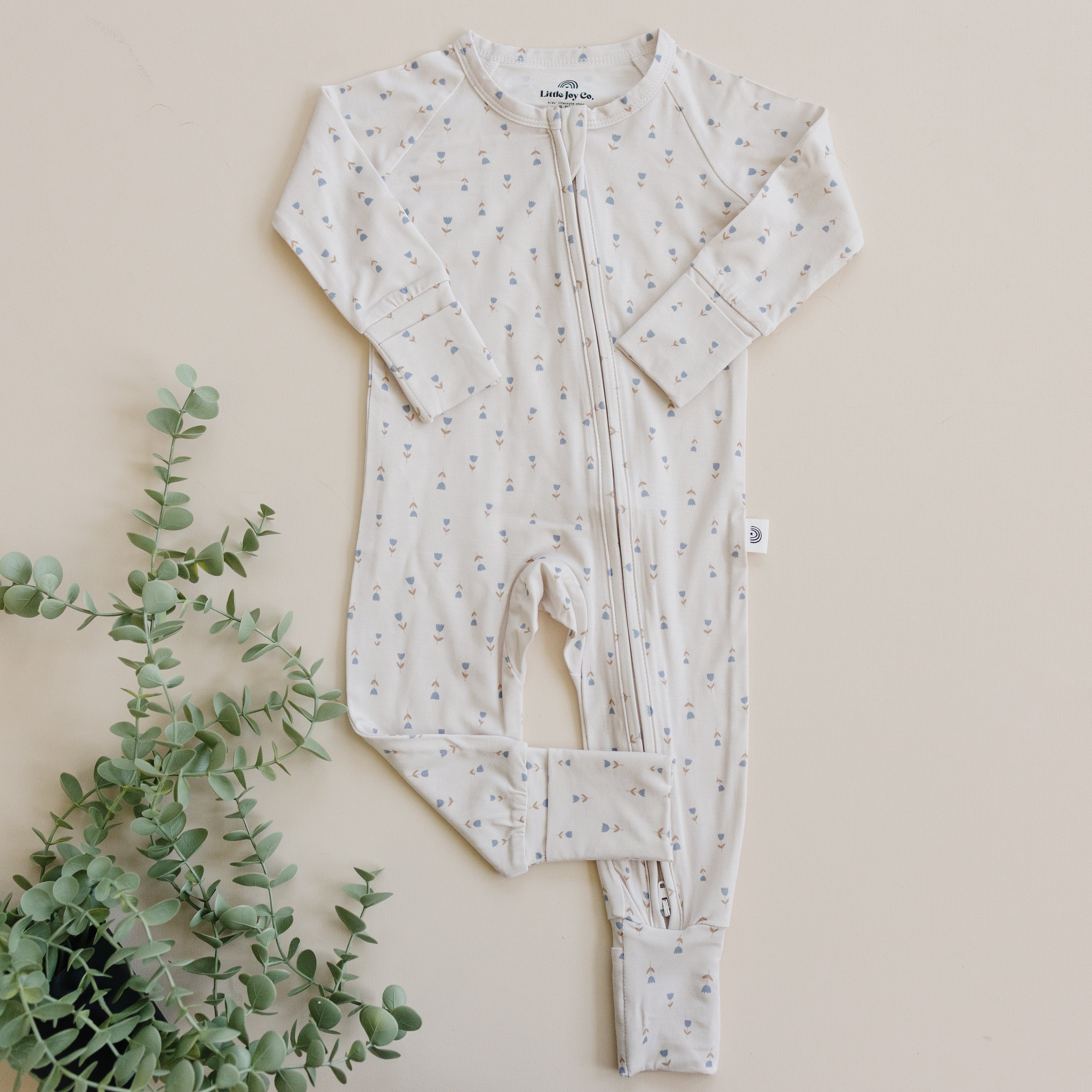 Tiny Tulips Bamboo Zippy Romper