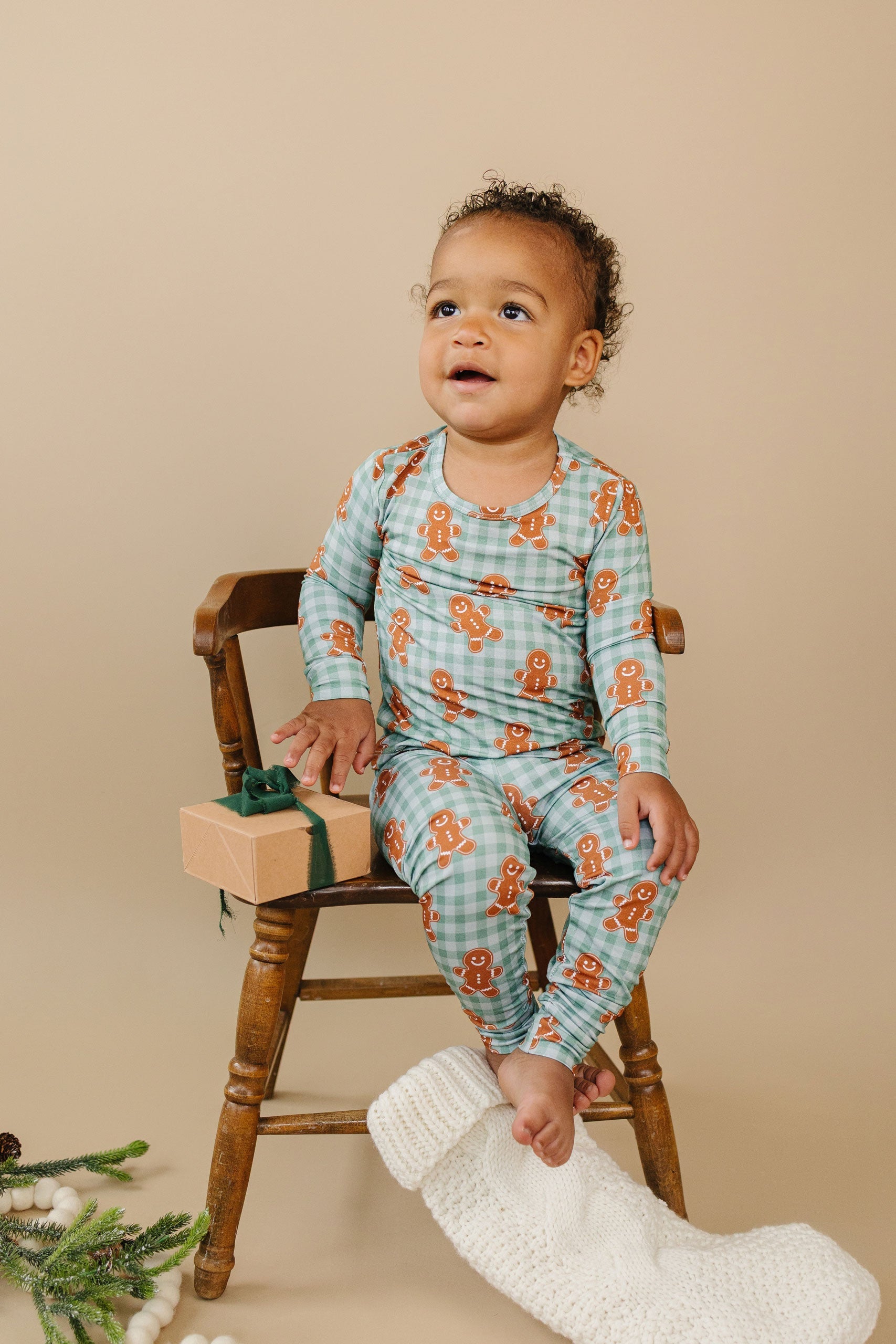 Bamboo Two Piece Set | Gingerbread Gingham