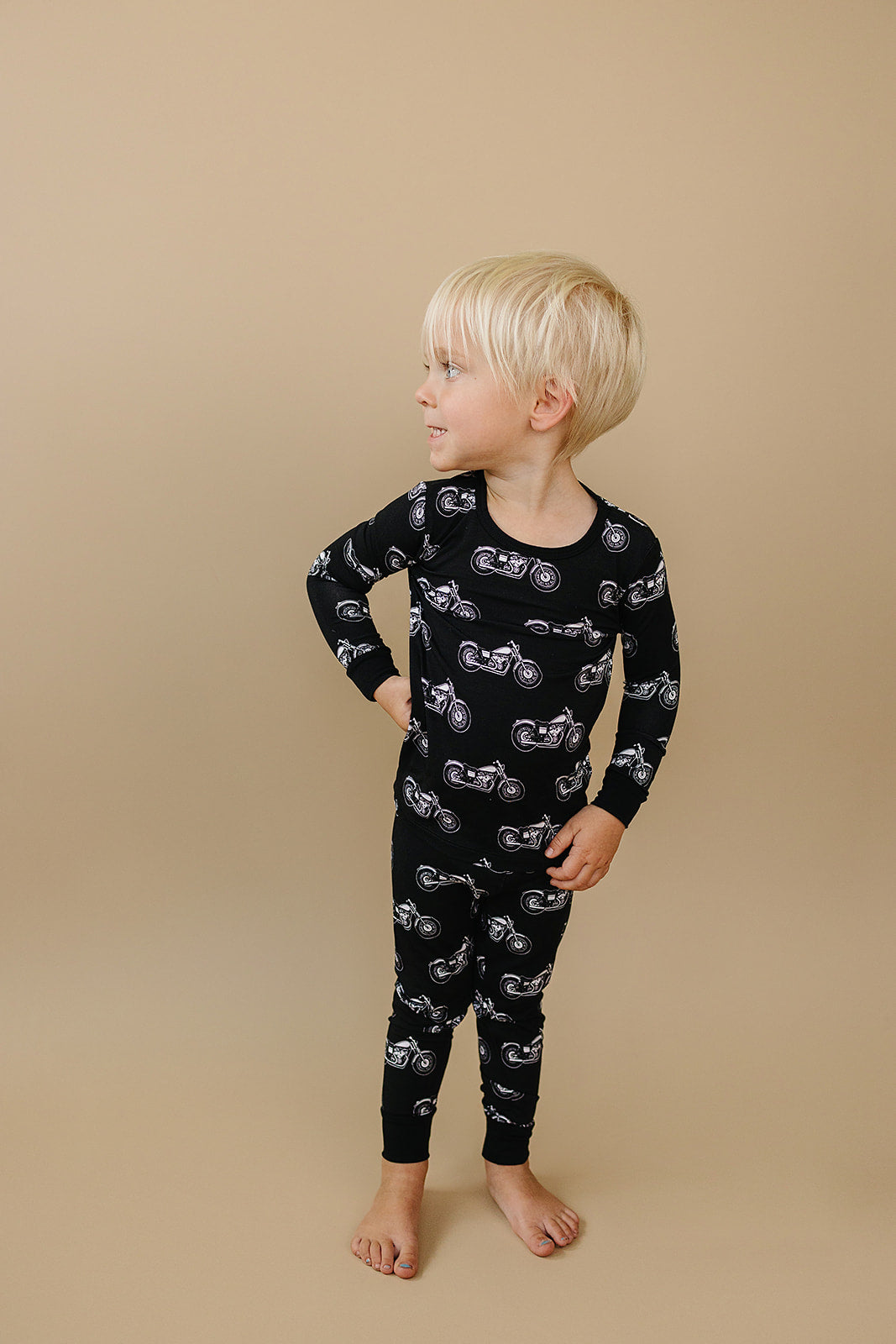 Bamboo Two Piece Set | Born To Ride Black