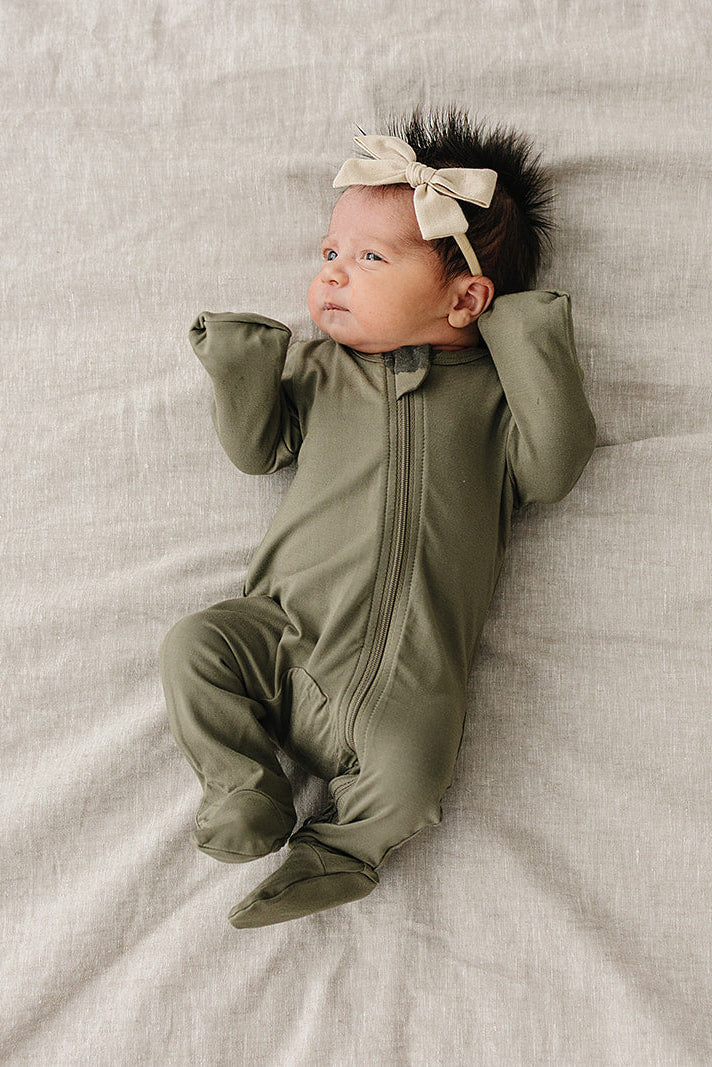 Olive Bamboo Zipper
