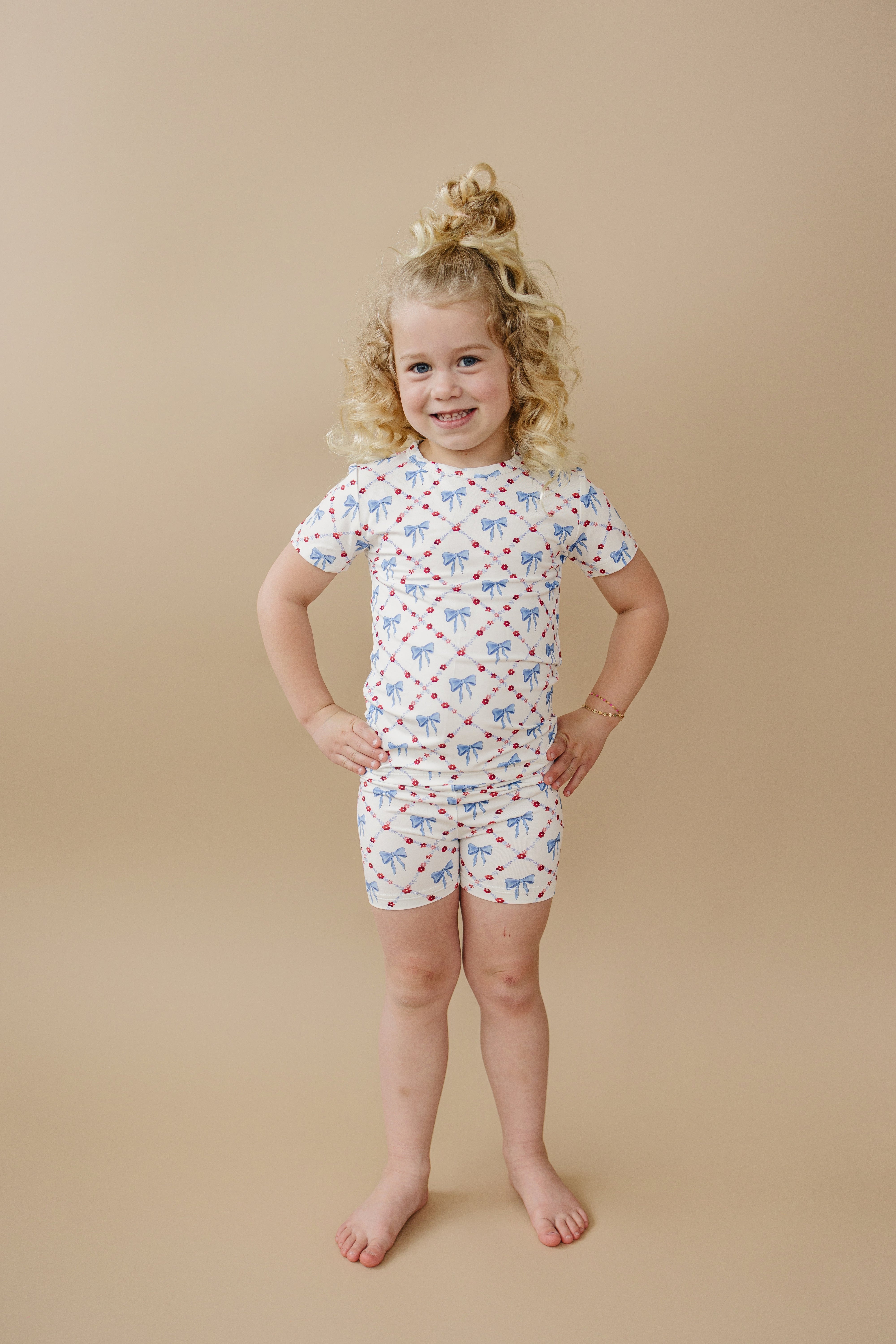 Red White & Bows 2pc Bamboo Pajamas