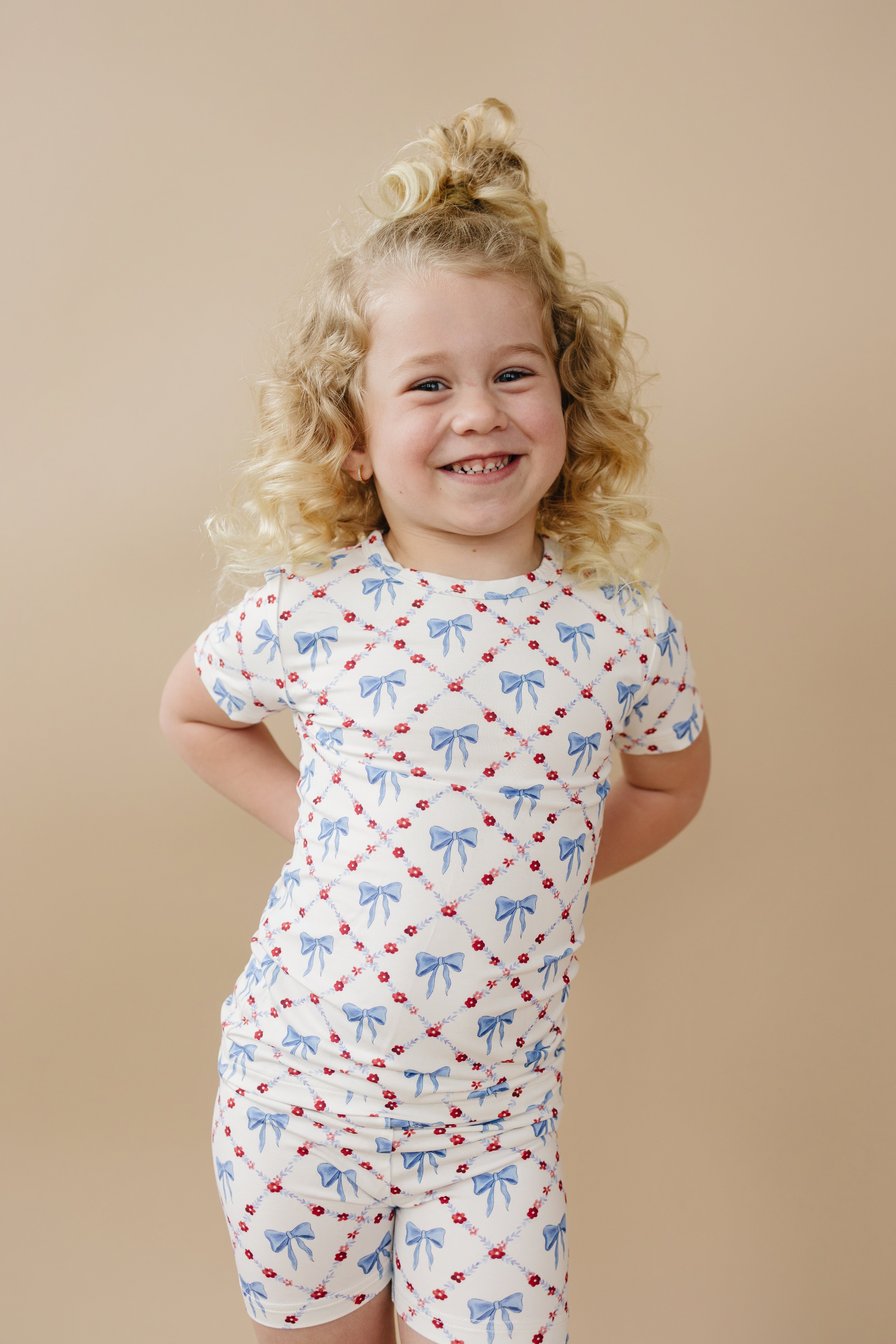 Red White & Bows 2pc Bamboo Pajamas